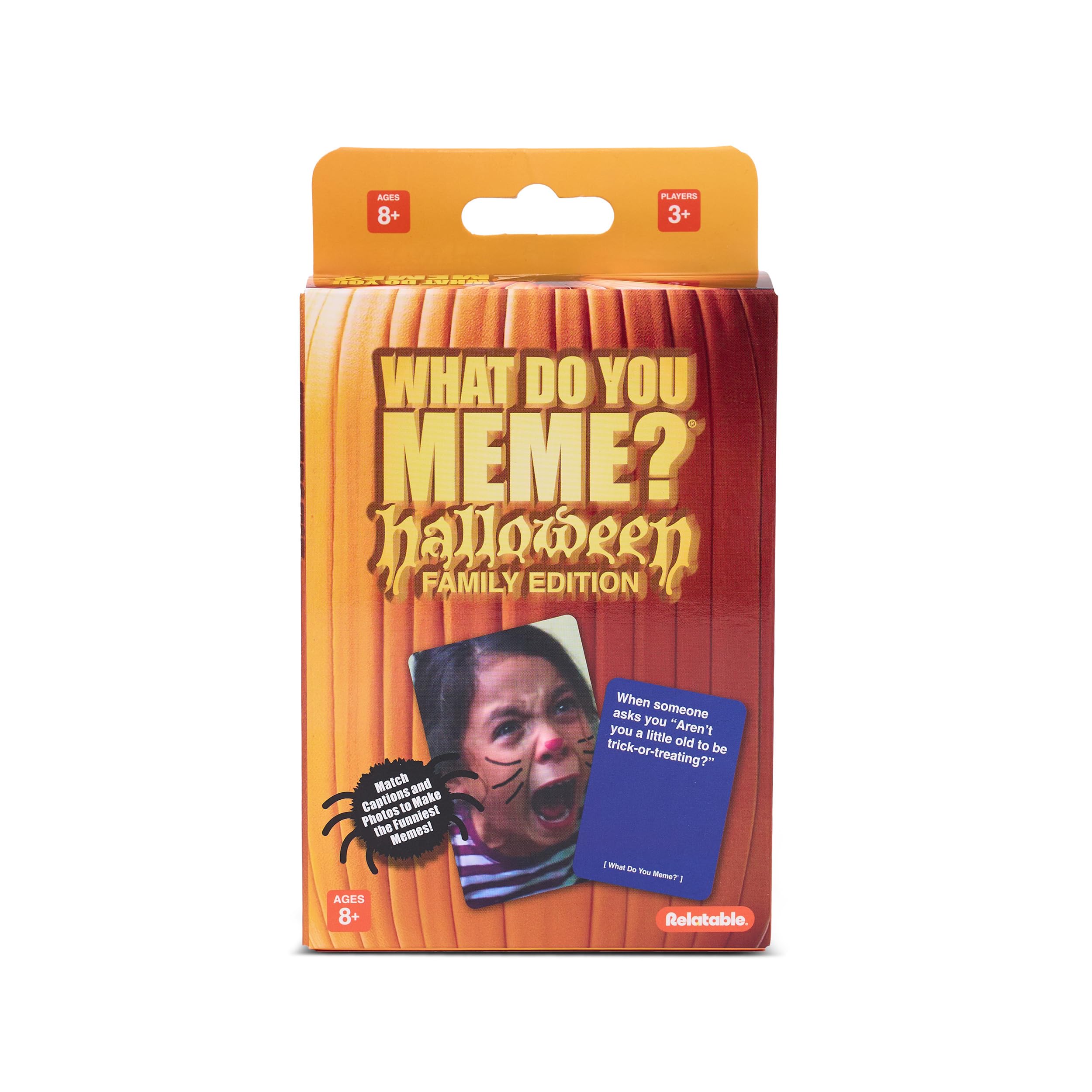 What Do You Meme? Halloween Family Edition by Relatable, A Halloween Activity Travel Pack, Party Game, Includes 30 Photo Cards and 120 Caption Cards, for Kids 8-12 Halloween Expansion
