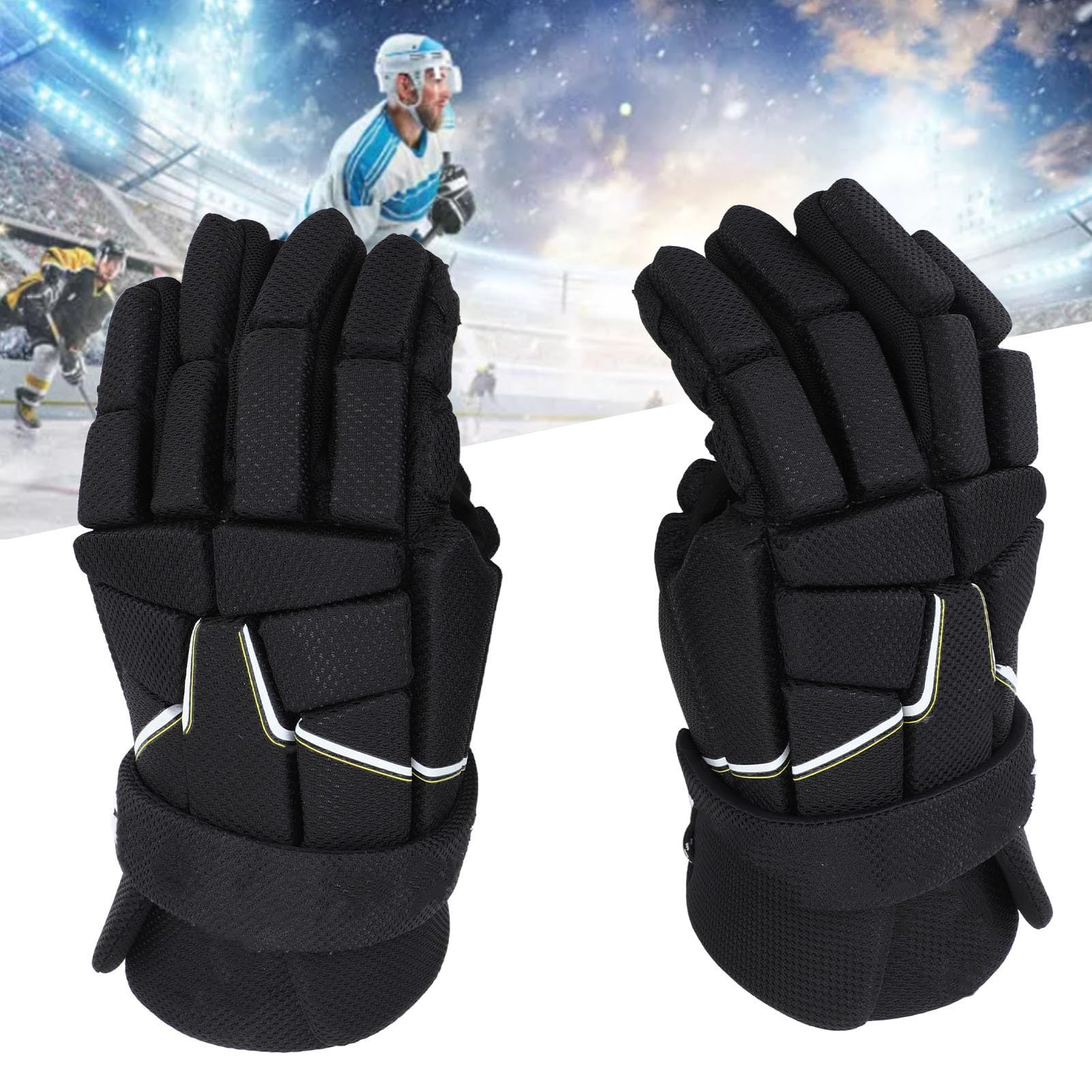 Gants de Hockey Sportif pour Hommes Non glissants hocket légers de Hockey extérieur léger pour Hockey à Rouleaux de Rue glacée