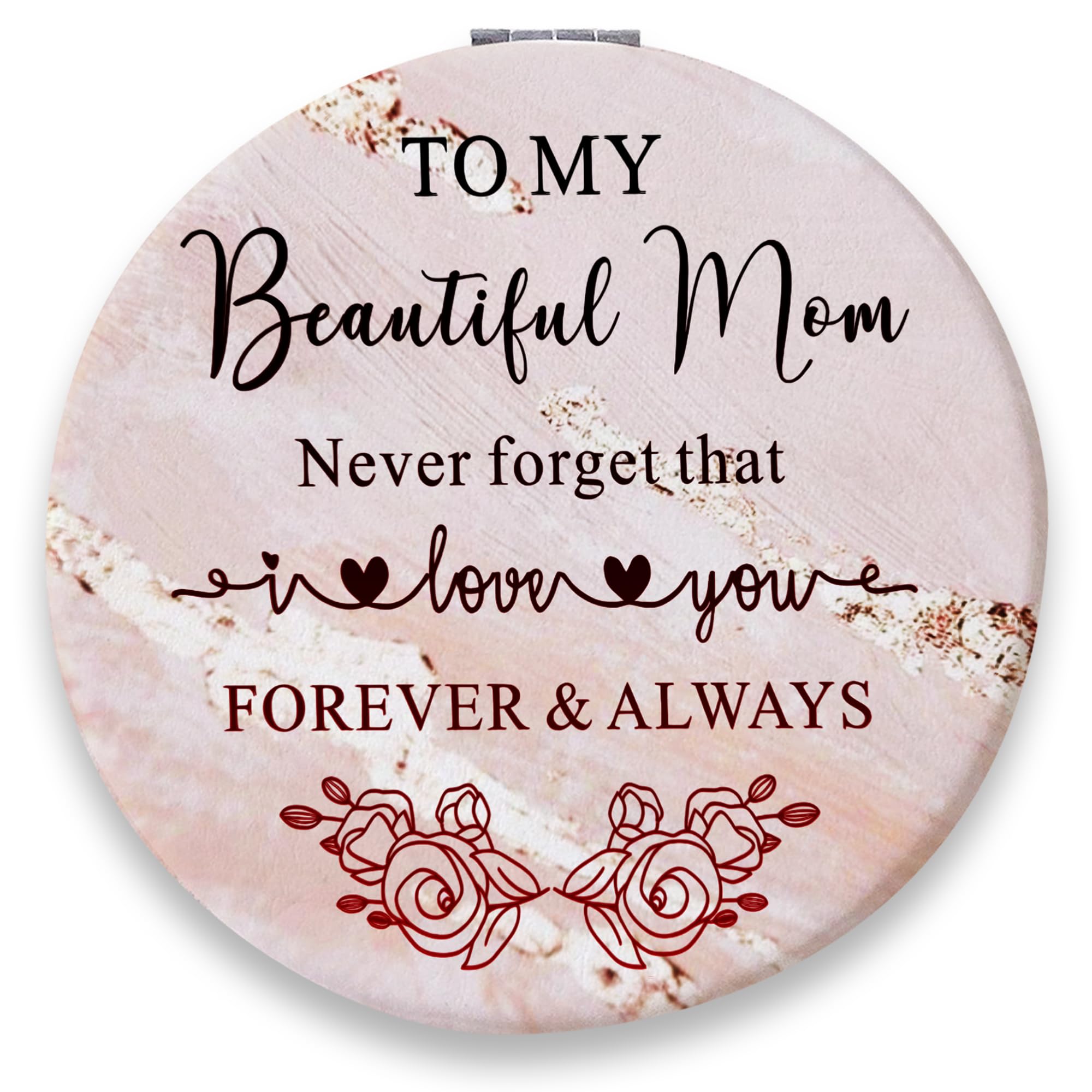 Fastpeace Personalized Mom Gifts from Daughter Son, Personalized Line Art Photo Compact Mirror for Mother Parents, Sentimental Mama/Grandma/Nana Present for Mother's Day, Birthday