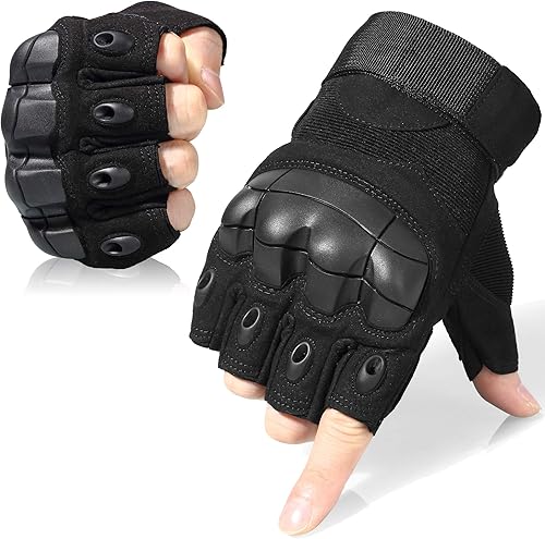 Miniatura 1 de WTACTFUL Guantes tácticos sin dedos para motocicleta, motocicleta, ciclismo, escalada, senderismo, guantes de caza