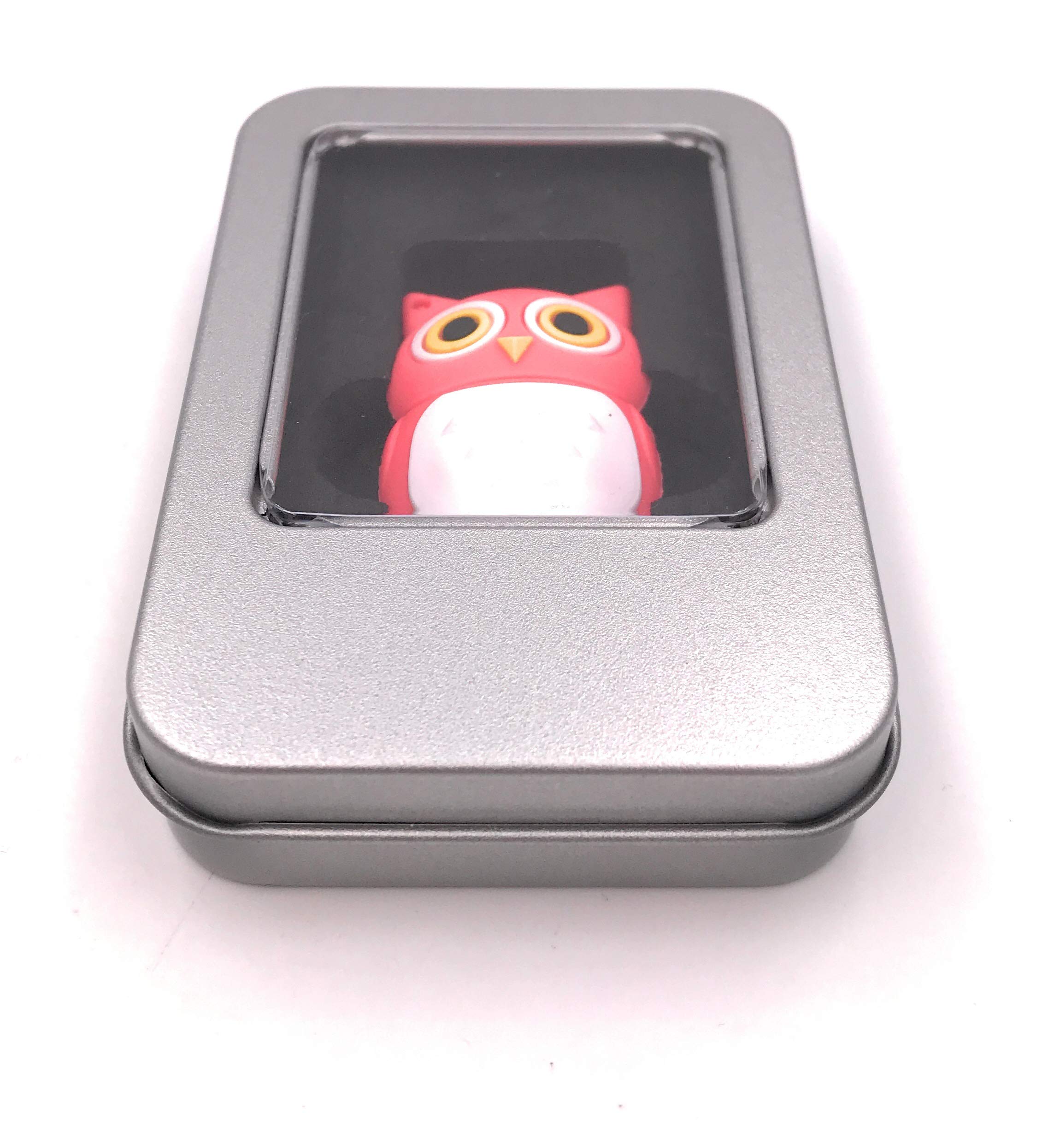Onwomania Sowa ptak różowy pendrive USB w aluminiowym pudełku prezentowym 128 GB USB 3.0