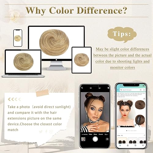 Miniatura 7 de HMD 2PCS Mini Claw Clip in Hair Bun Space Buns Hair Piece Claw in Messy Cat Ears Hair Bun Extensions Synthetic Donut Updo Hair Extensions Hair