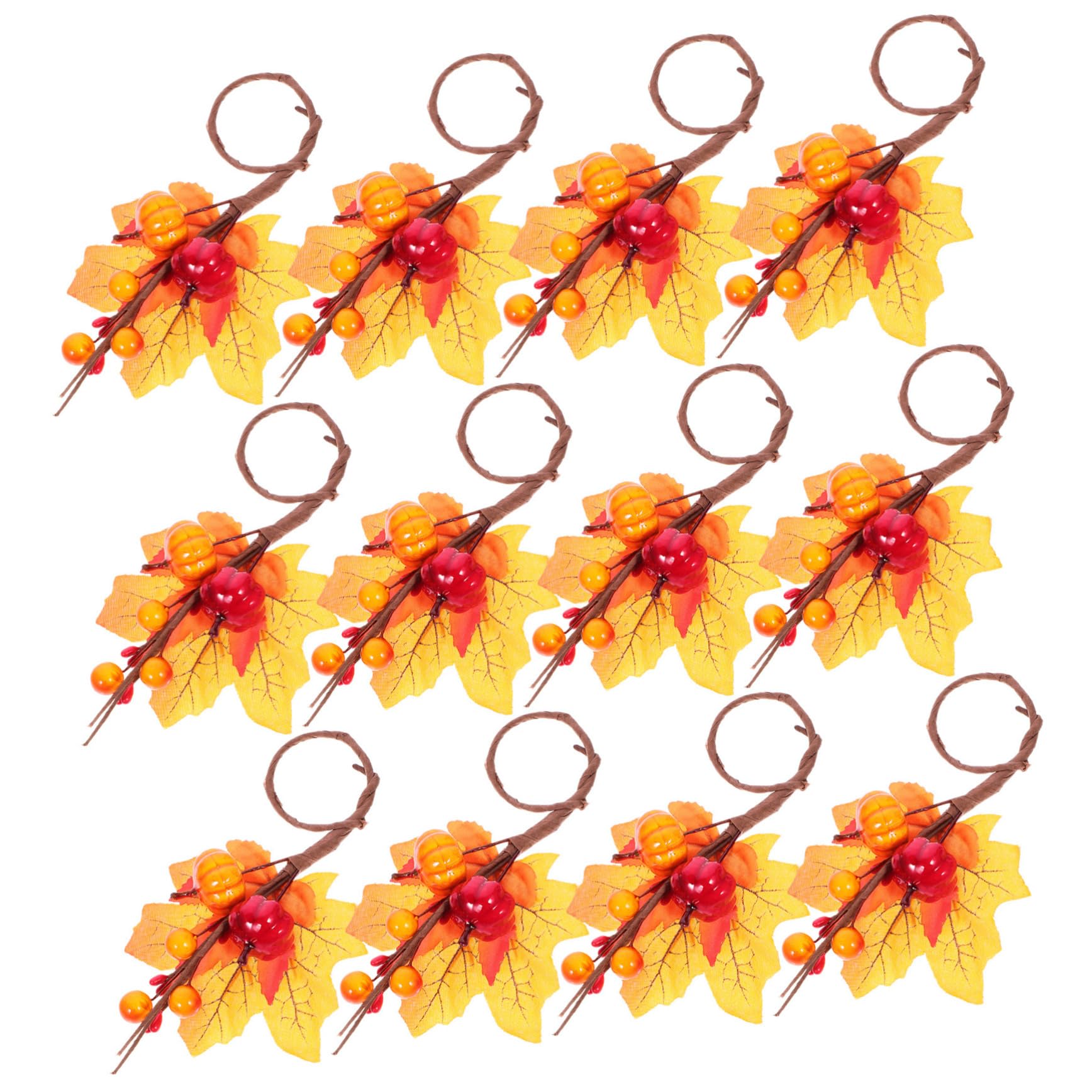 Herbst-serviettenringe-Set 12 Serviettenhalter in Ahornblatt- für Thanksgiving