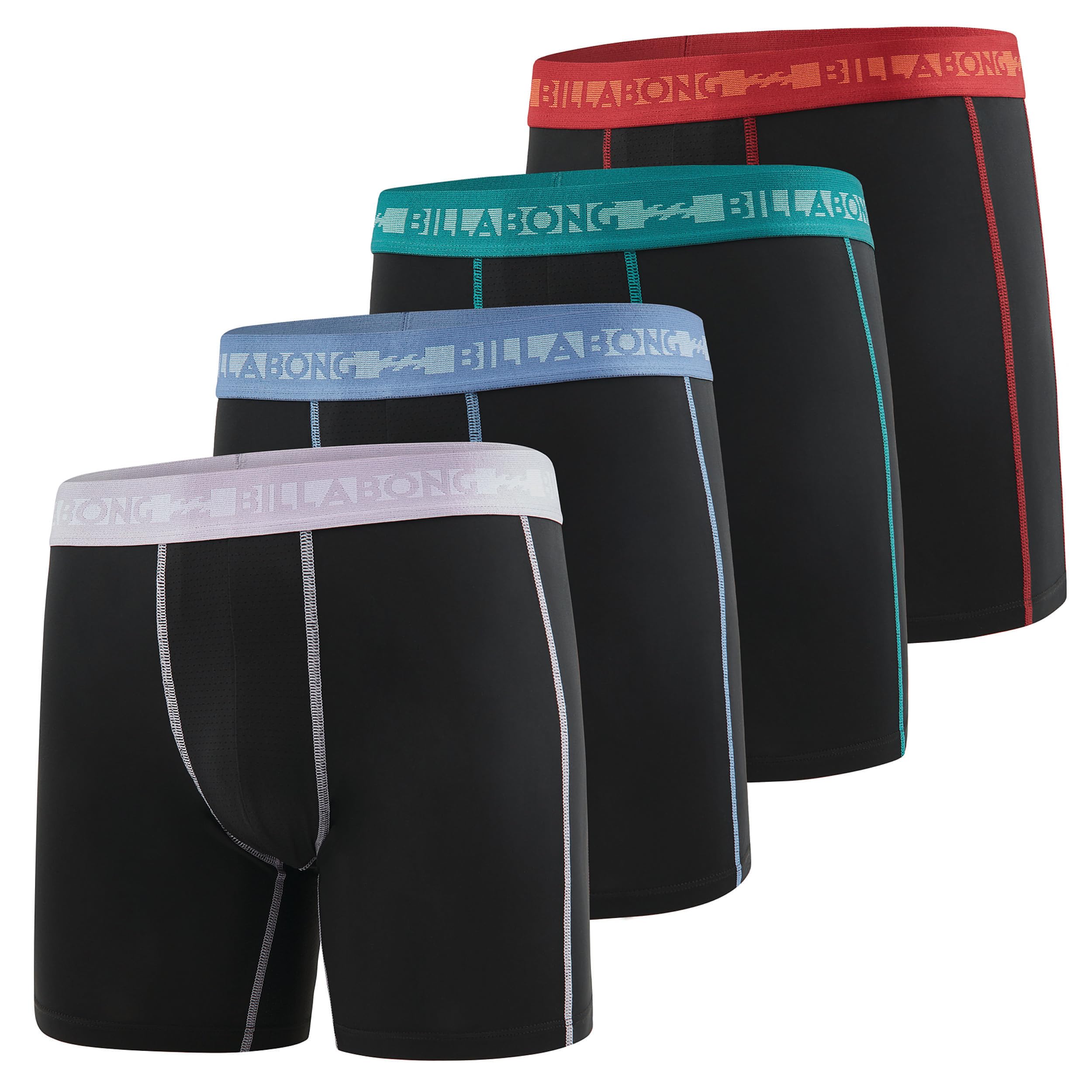billabong mens underwear 4 pack microfiber performance boxer briefs for men black