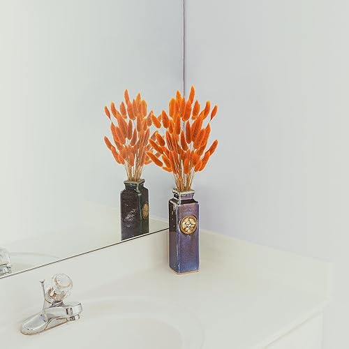 Miniatura 8 de 120 piezas de flores secas naturales de cola de conejo, lagurus ovato seco de 17 pulgadas, flores secas de otoño naranja para arreglos florales de