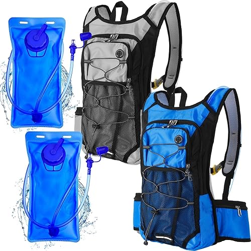 Cunno Mochila de hidratación aislada de 2 piezas, mochila de agua para senderismo, con vejiga de agua de 2 litros, paquete de agua para hombres y