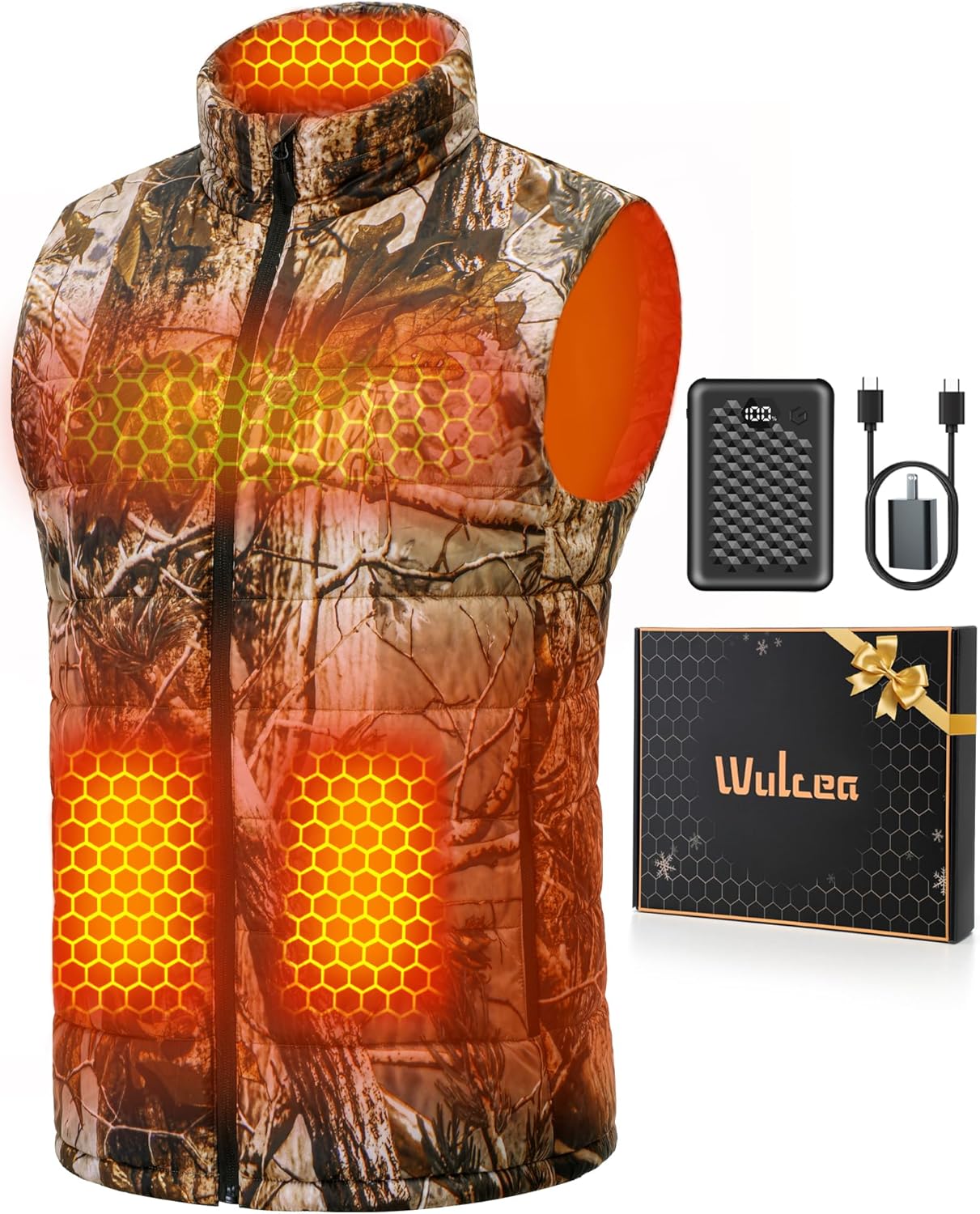 Wulcea Graphene Heated Vest For Men 7.4V Fast Charge Large Capacity Battery