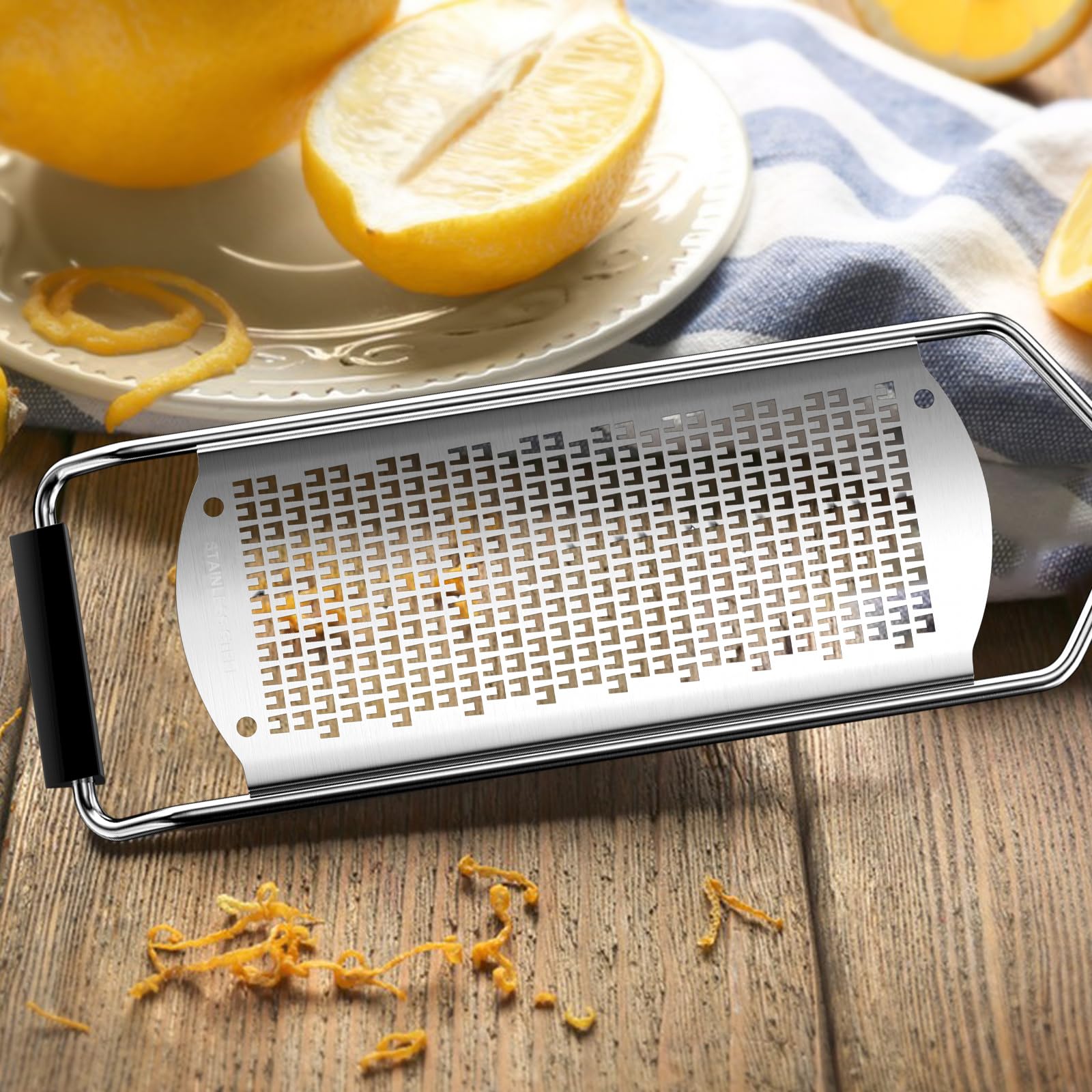 Grattugia Manuale In Acciaio Inox - Per Formaggio, Limone, Zenzero, Cioccolato E Noce Moscata - Foto 8