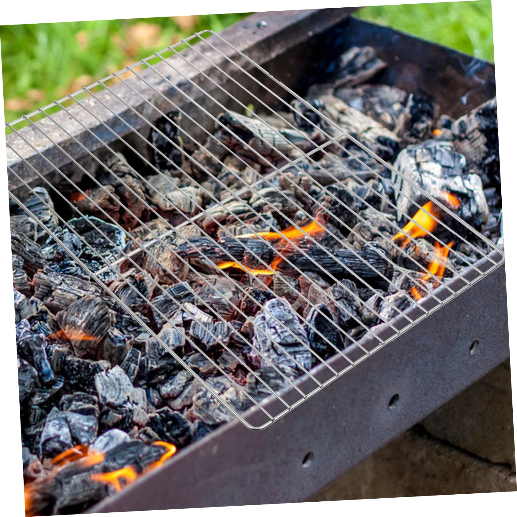 Abaodam Griglia Facile da Pulire in Acciaio Inossidabile Argento per Barbecue Rete Antiaderente per Festa Estiva e Campeggio All'aperto