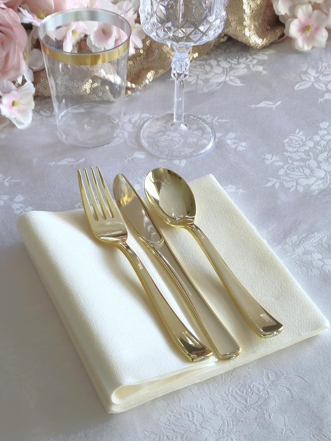 " OCCASIONS " Wedding Party Linen Feel White 13'' x 13'' Dinner Paper Napkins (240, Luncheon, Square Fold)