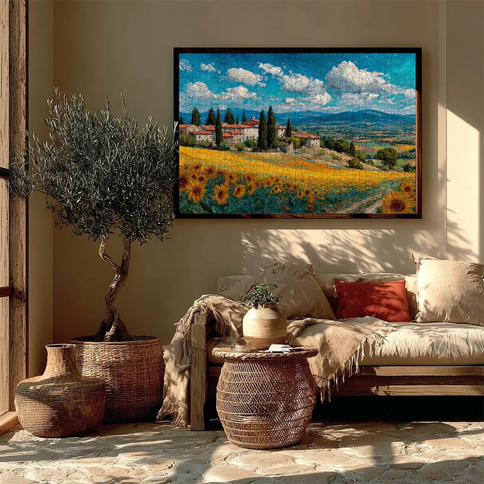 Puzzle Arte con Scatola Paesaggio, Campo Puzzle Legno 6000 Pezzi Adulti 179x105cm, Attività di Intrattenimento ad Alta Difficoltà, DIY Classici Gioco, Jigsaw Per Tutta La Famiglia, Regalo, 8-6049