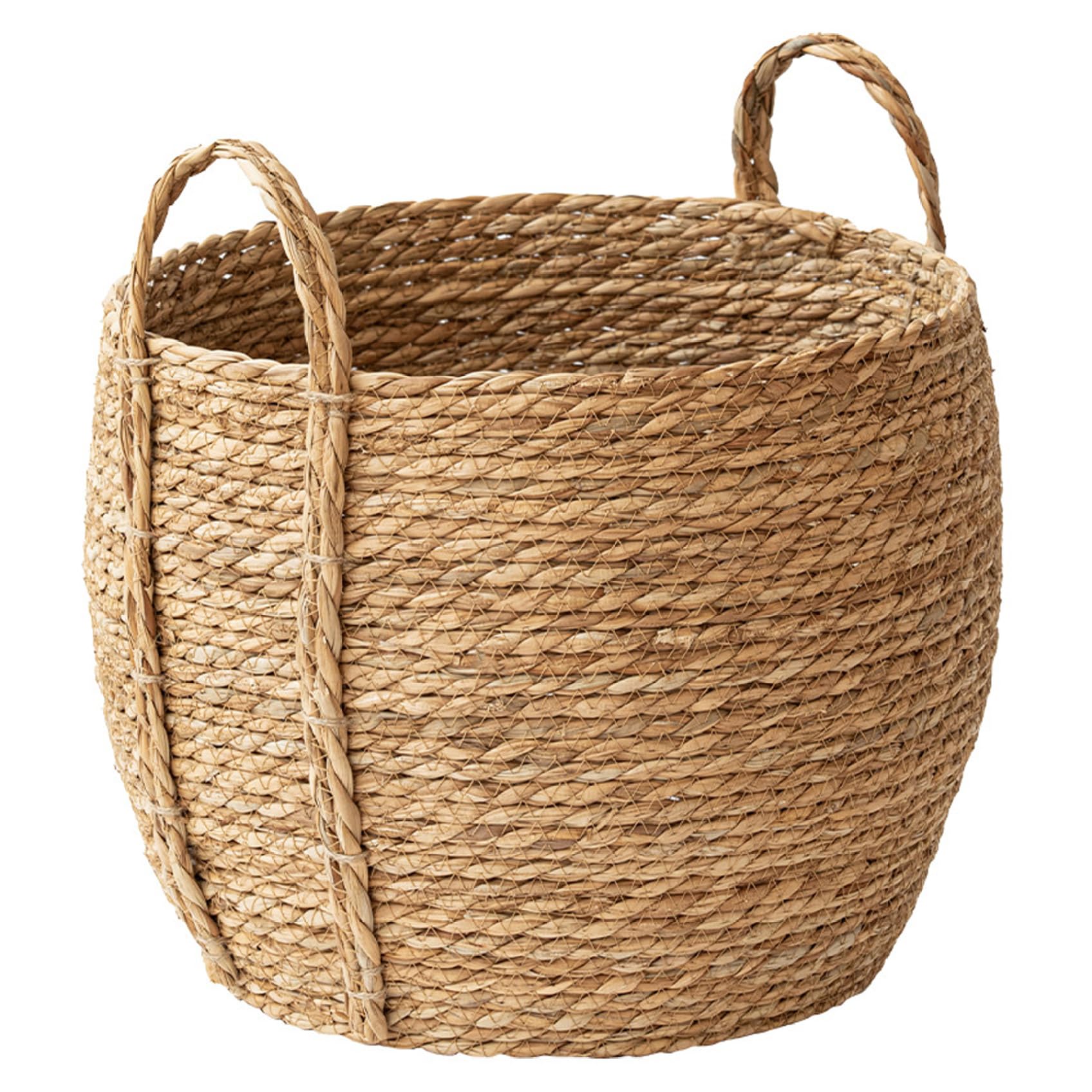 Xoeryoy Plant Basket Seagrass Basket Plant Pot Rustic Woven Planter with Sturdy Handle Natural Decorative Storage for Hotel Coffee Store Home Decor L