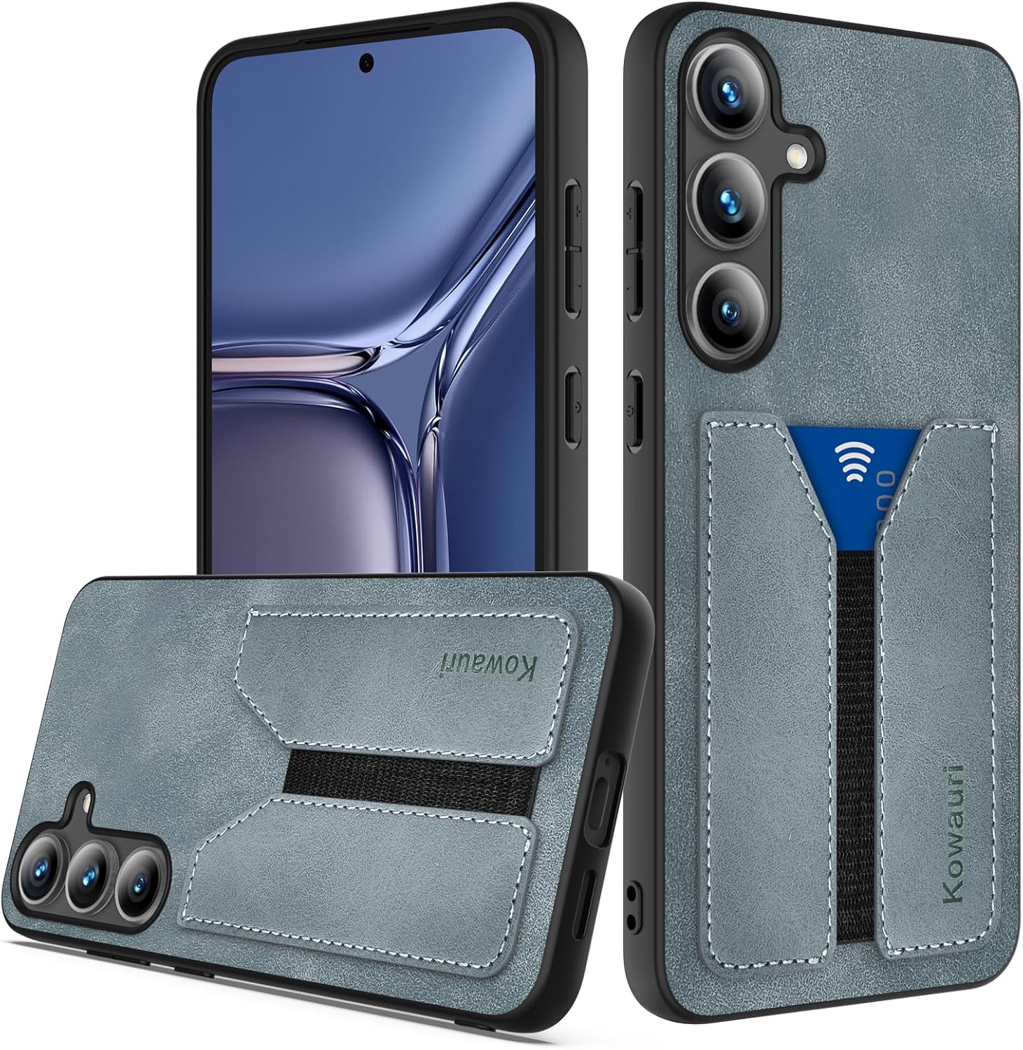 Kowauri for Samsung Galaxy S25 Plus Case [ Not fit for S25/S25 Ultra], PU Leather Wallet Case with Credit Card Slot Holder Ultra Slim Protector Case for Samsung Galaxy S25 Plus (Blue) - Image 7