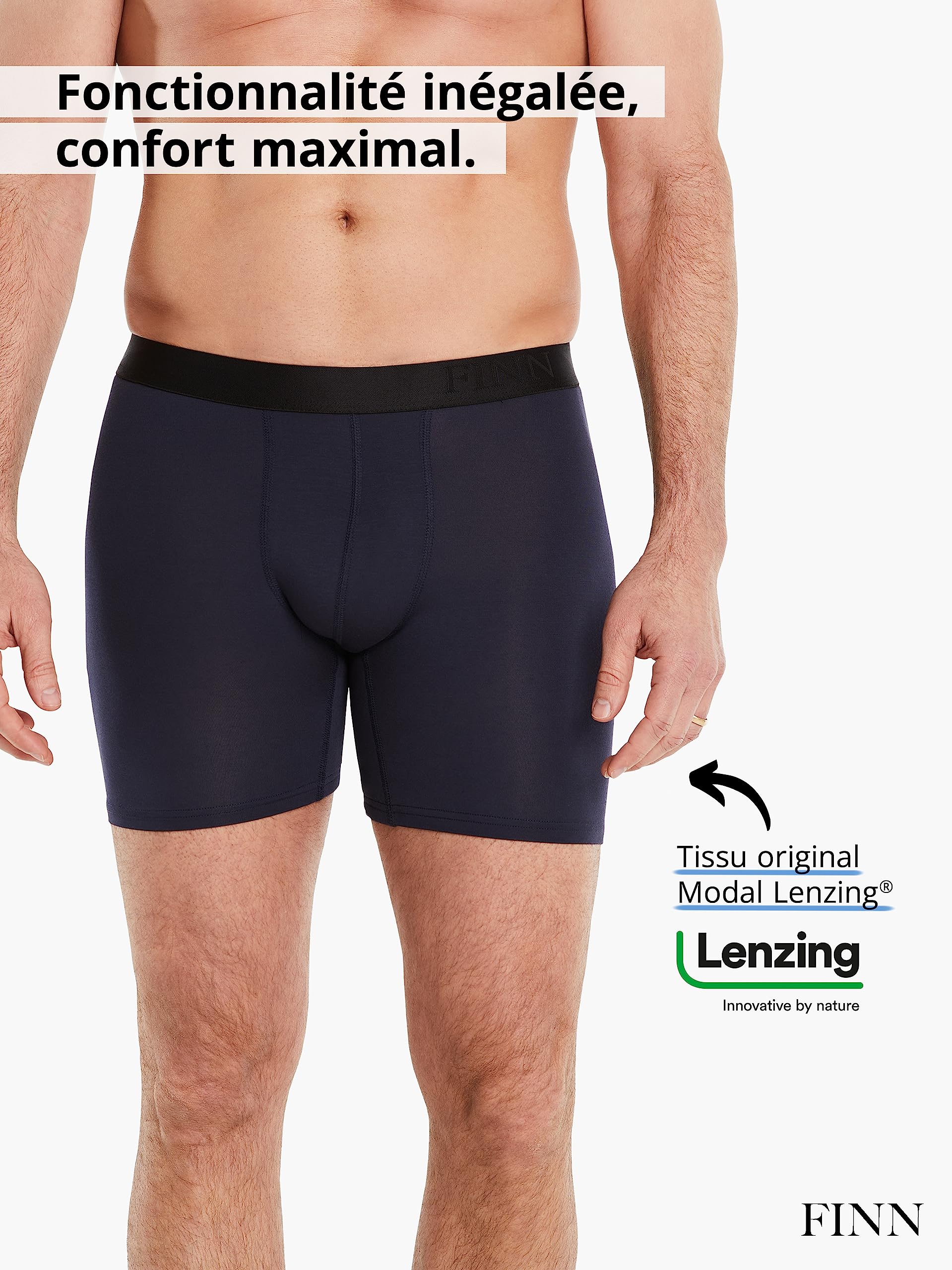 FINN Boxer Anti-Transpiration Homme - Protection Contre Les Taches de Sueur et Les Odeurs de Transpiration - Caleçon Contre la Forte Transpiration des Fesses