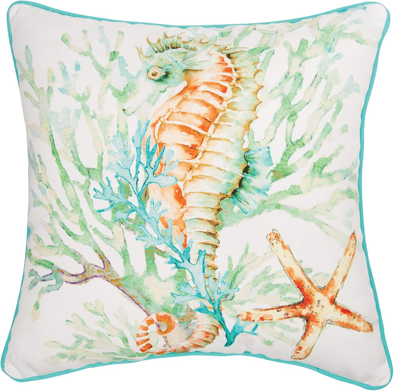 C&F Home Colorful Seahorse Printed Pillow 18" x 18" Orange