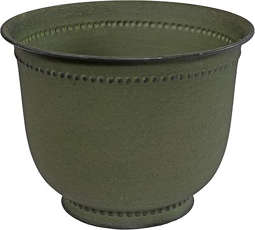 Miniatura 8 de Sunnydaze Michael - Macetas de metal para interiores y exteriores con acabado resistente a los rayos UV, 14.5 pulgadas, color salvia mate, juego de 2