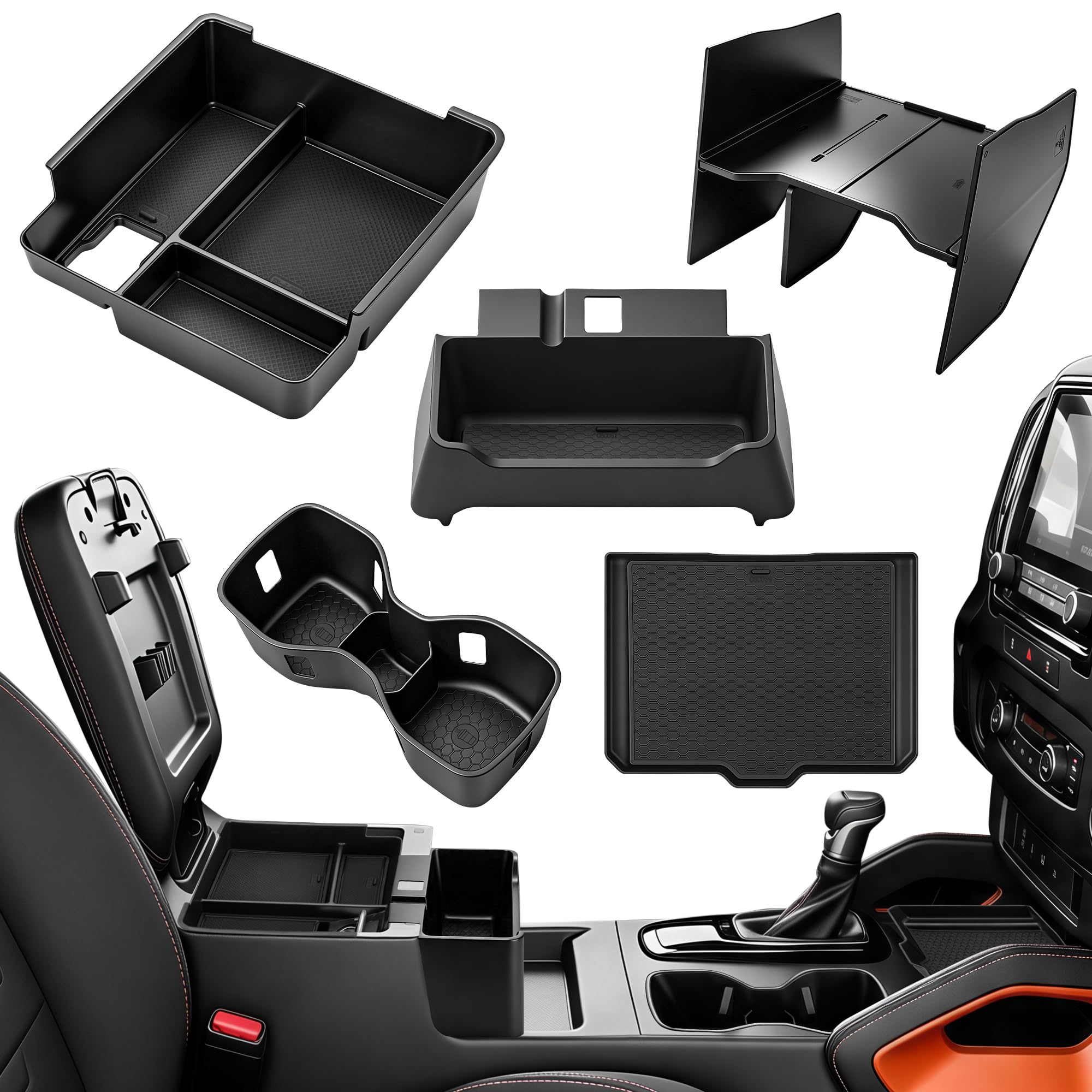 5PCS Console Organizer for Nissan Frontier Accessories 2026-2022 | (S/SV/Pro-X/Pro-4X/SL) Hanging Basket Storage Glove Box Divider Cup Holder for Nissan Frontier 2026-2022 Global Recycled Standard Global Recycled Standard Global Recycled Standard
