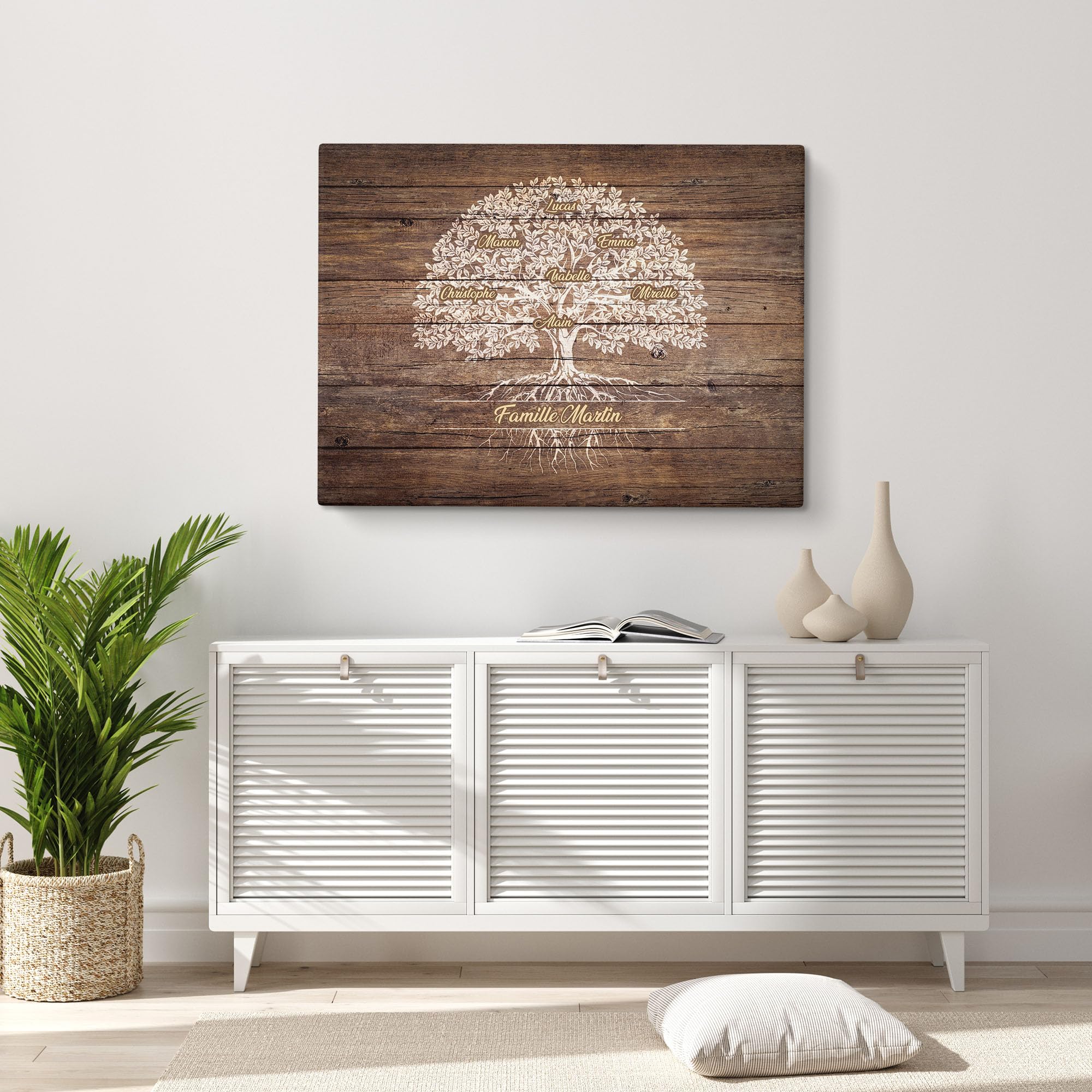 Cadre Personnalisé Forêt Tableau Personnalisé Famille Forêt - Cadre Avec Prénoms - Décoration Murale Salon - Cadeau Personnalisé Original Cadeau Anniversaire Original