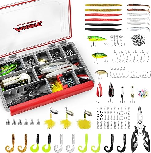 Miniatura 10 de MadBite by KastKing 182/265/400pcs Compact Fishing Tackle Kit - All-in-One Freshwater Hooks, Weights, Bobbers in Tackle Box, Fishing Gear Set for