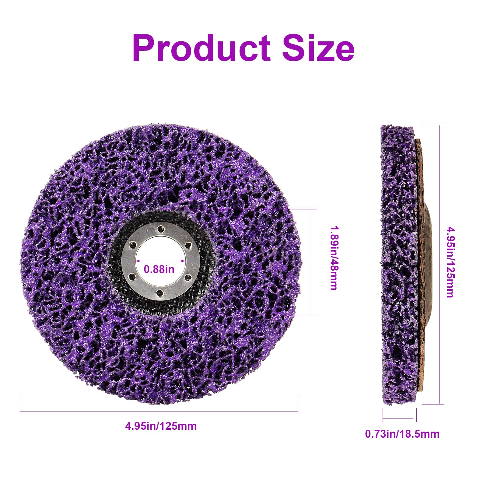 Disques de Nettoyage Meuleuse 125 x 22 mm, 5 Pièces Disque Abrasif pour Meuleuse D'angle Traitement de Surface Peinture