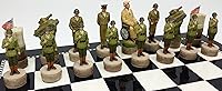 Vista 6 de World War 2 WW2 Conjunto de piezas de ajedrez hombres pintadas a mano - NO tablero