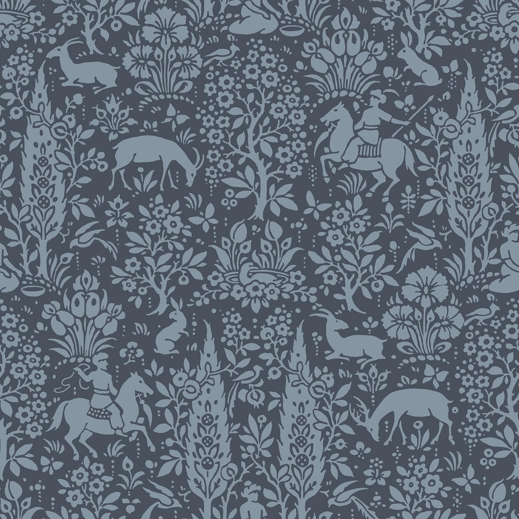 Crown Wallcoverings Woodland Wallpaper Dark Blue M1169 Full Roll