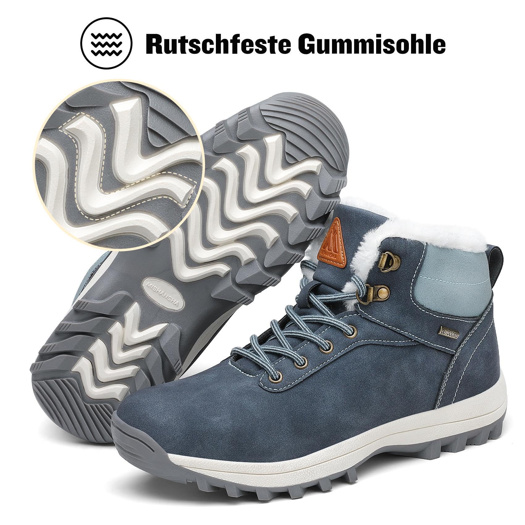 Mishansha Uomo Scarpe Invernali Donna Stivali da Neve Calda Impermeabili Outdoor Sneakers da Trekking Taglia 36-48 EU