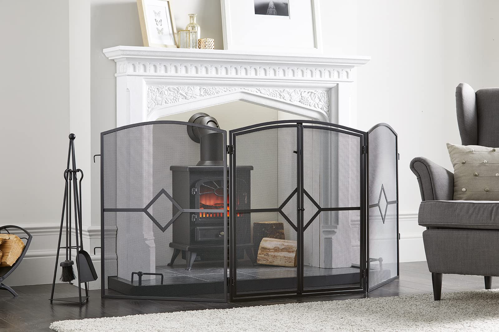 Buy Heavy Duty Deluxe Stove Fire Guard Twin Front Opening Screen