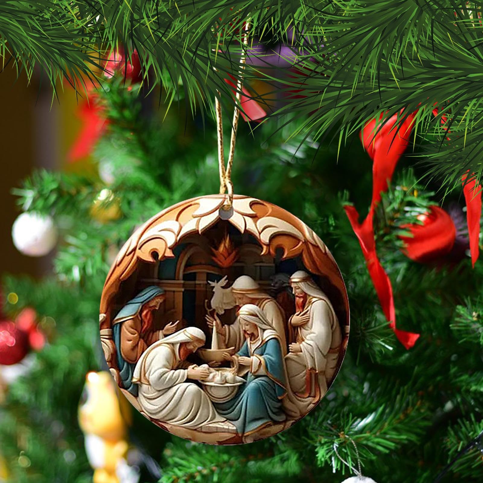 Amazon.co.jp: クリスマスツリーのキリスト降誕の飾り降誕のシーン