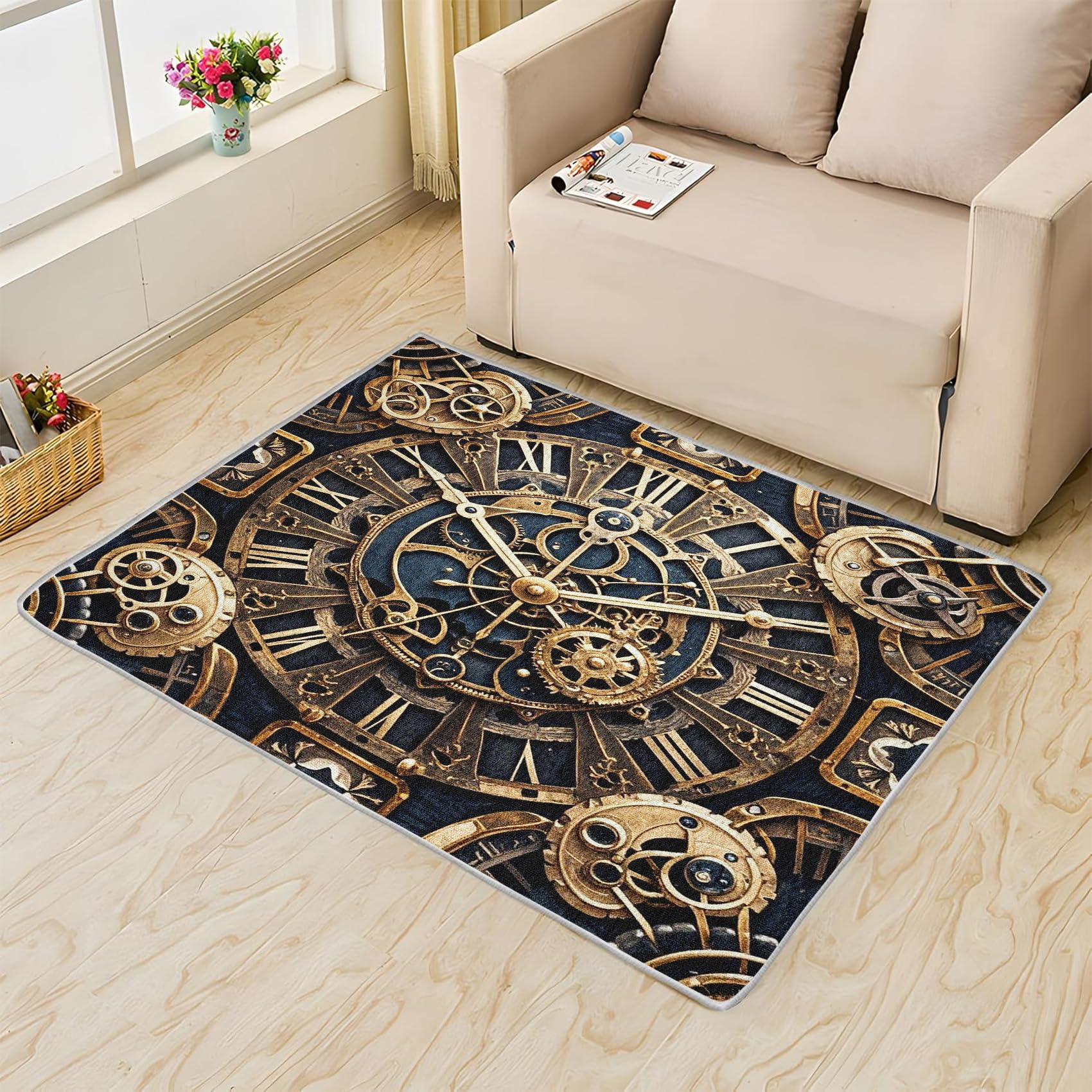 Amazon.com: XylQfirus Retro Steampunk Area Rug 3x5 Rug Mat, Gear