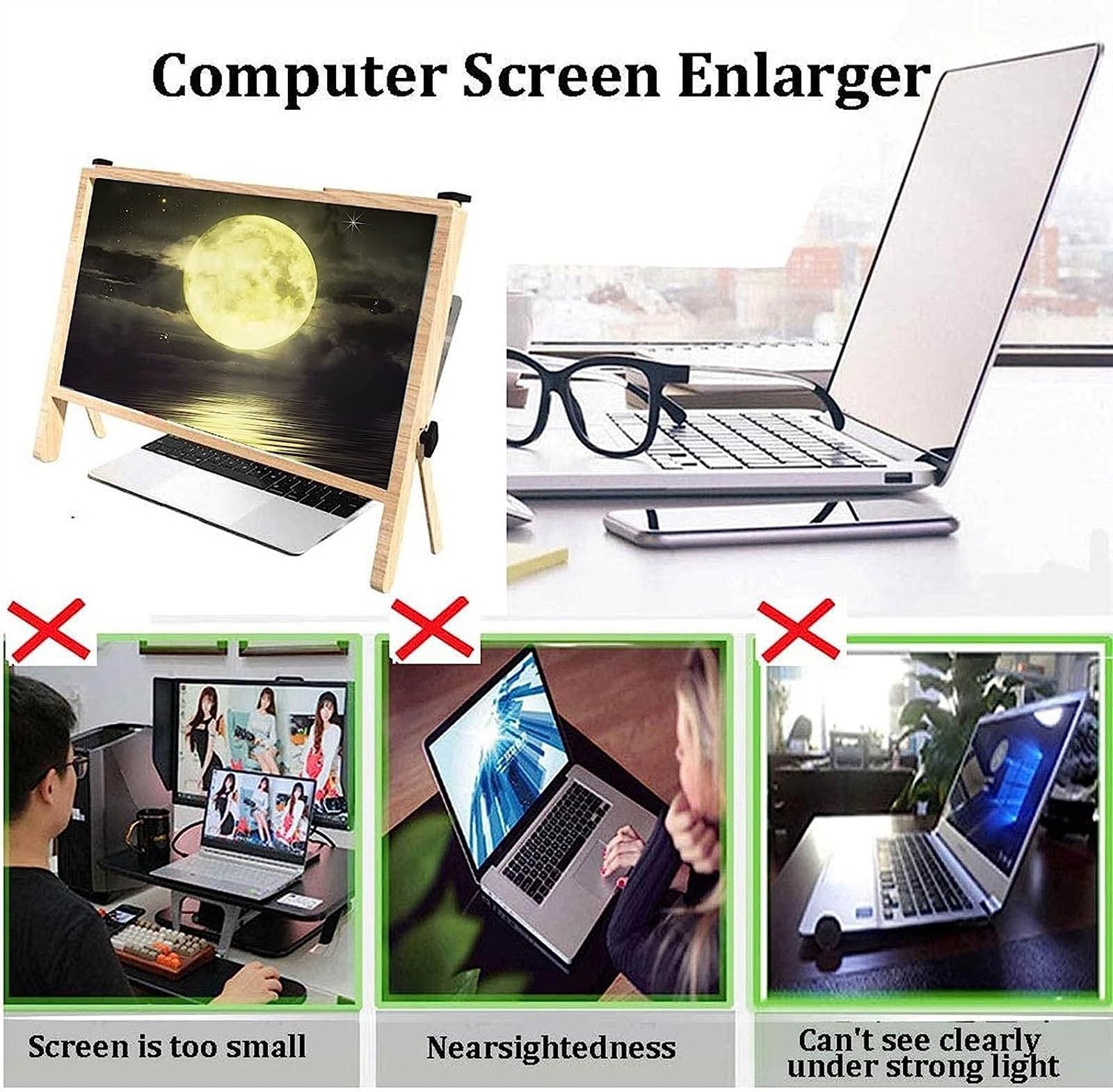 Lente d'Ingrandimento dello Schermo del Laptop, Tablet Portatile, Lente d'Ingrandimento del Computer, proiettore, Compatibile con Il Cellulare