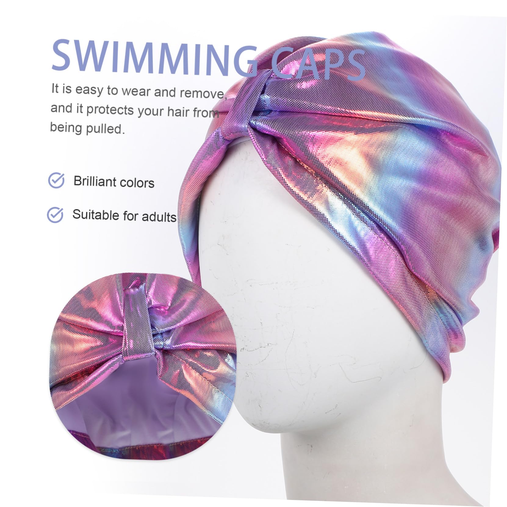 Kisangel 2 Uds Gorro De Natación Hijab para Niñas Gorro De Natación para Mujeres Gorro De Baño para Adultos Gorro De Baño para Niñas Gorro De Baño Nailon Violeta Gorro De Natación Cubierta
