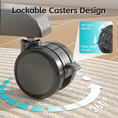 Miniatura 2 de Joy Seeker - Juego de 4 ruedas giratorias de nailon roscadas de 2 pulgadas con vástago de 516 pulgadas, ruedas de vástago M8 de repuesto para