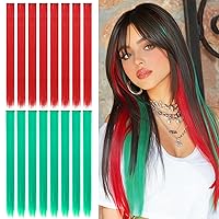 Vista 24 de SOFEIYAN Extensiones de cabello negro con clip, 10 unidades, extensiones de cabello negro de 22 pulgadas, extensiones de cabello sintético