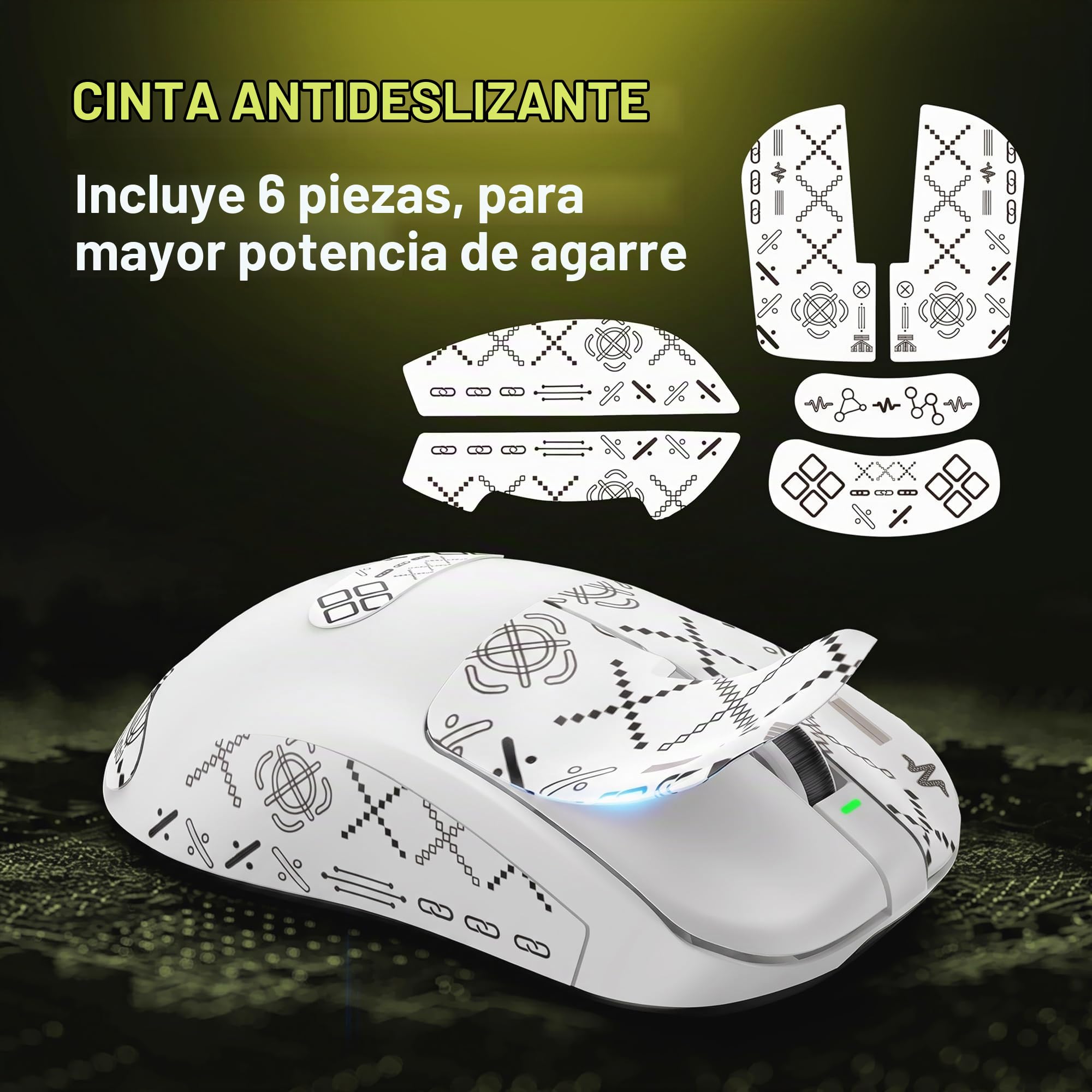 VGN Dragonfly F1 MOBA - Ratón inalámbrico para juegos, 55 g, ultraligero, sensor óptico PAW3395 26K DPI, sensación de clic táctil optimizada, agarre antideslizante con revestimiento plateado