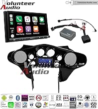 Sony XAV-AX5000 Double Din Touch Screen With Apple CarPlay, Android Auto, Bluetooth Install Kit for 98-13 Harley Davidson Batwing Fairing, Non-Road Glide Models, Metra 1 Stage Urethane Black
