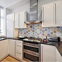 Vista 2 de Dundee Deco Panel de pared 3D de PVC con mosaico hexagonal de imitación multicolor, 3.2 pies x 1.6 pies (38.2 in x 19.3 in), decoración de paneles