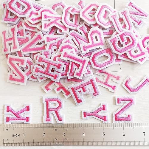 Miniatura 17 de Parches de letras para planchar de 1.3 pulgadas, 78 piezas, parches bordados del alfabeto A-Z para ropa, chaquetas, sombreros, mochilas, jeans