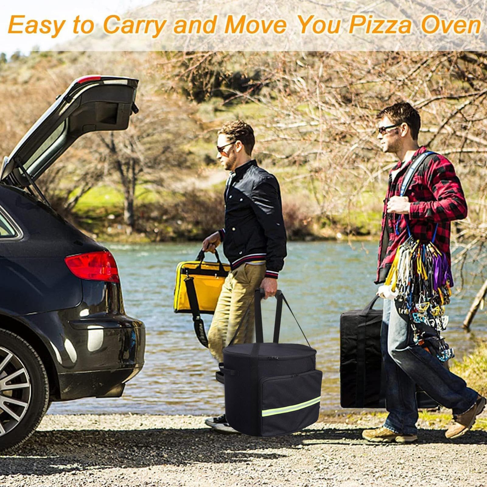 Cubierta para horno de pizza impermeable a prueba de polvo portátil | Funda de transporte impermeable para barbacoa al aire libre fiesta jardín camping camping picnic