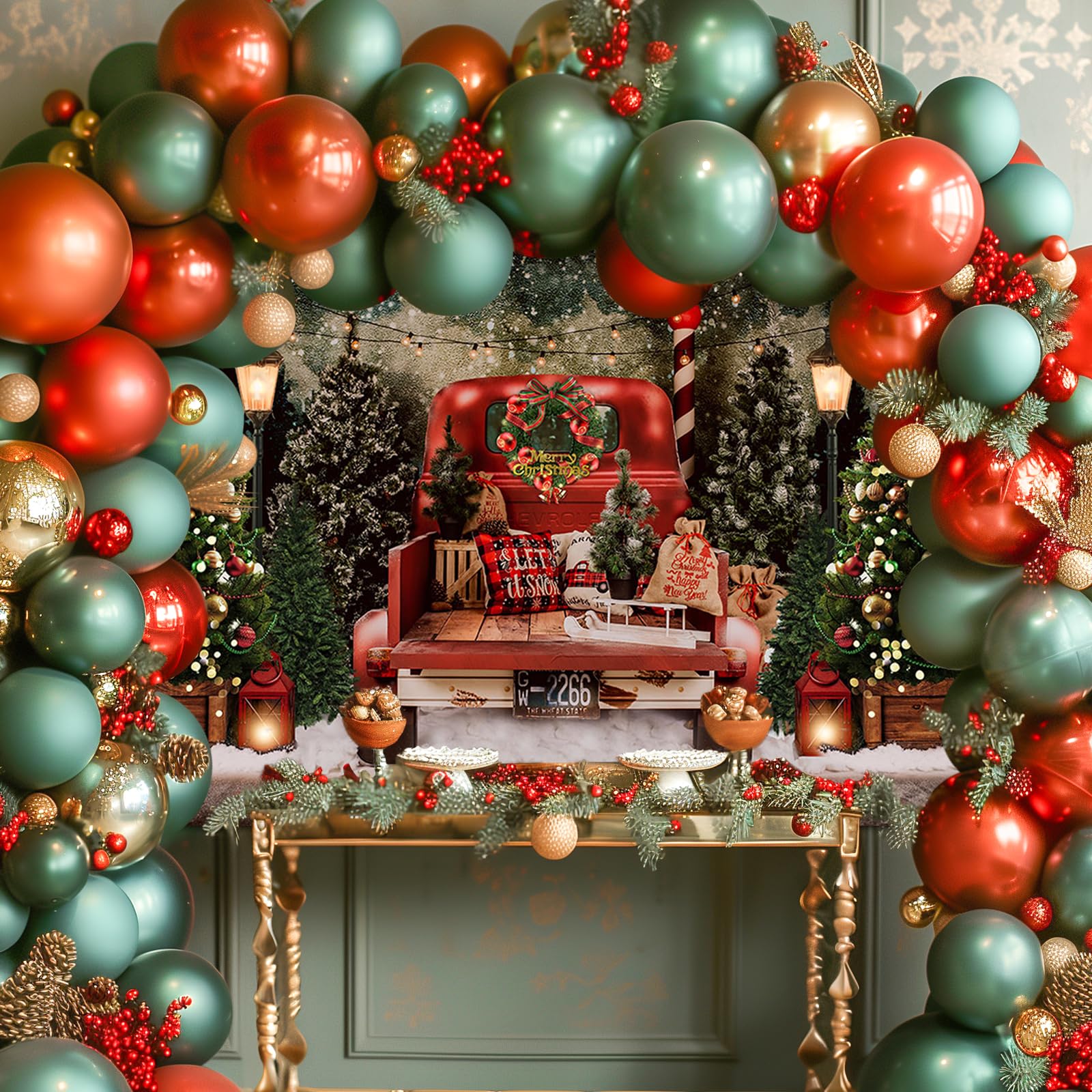 Avezano Winter-Weihnachts-Fotohintergrund – 2,1 X 1,5 M, Mit Kiefern, Schnee & Glitzer, Für Studio, Party, Dekoration