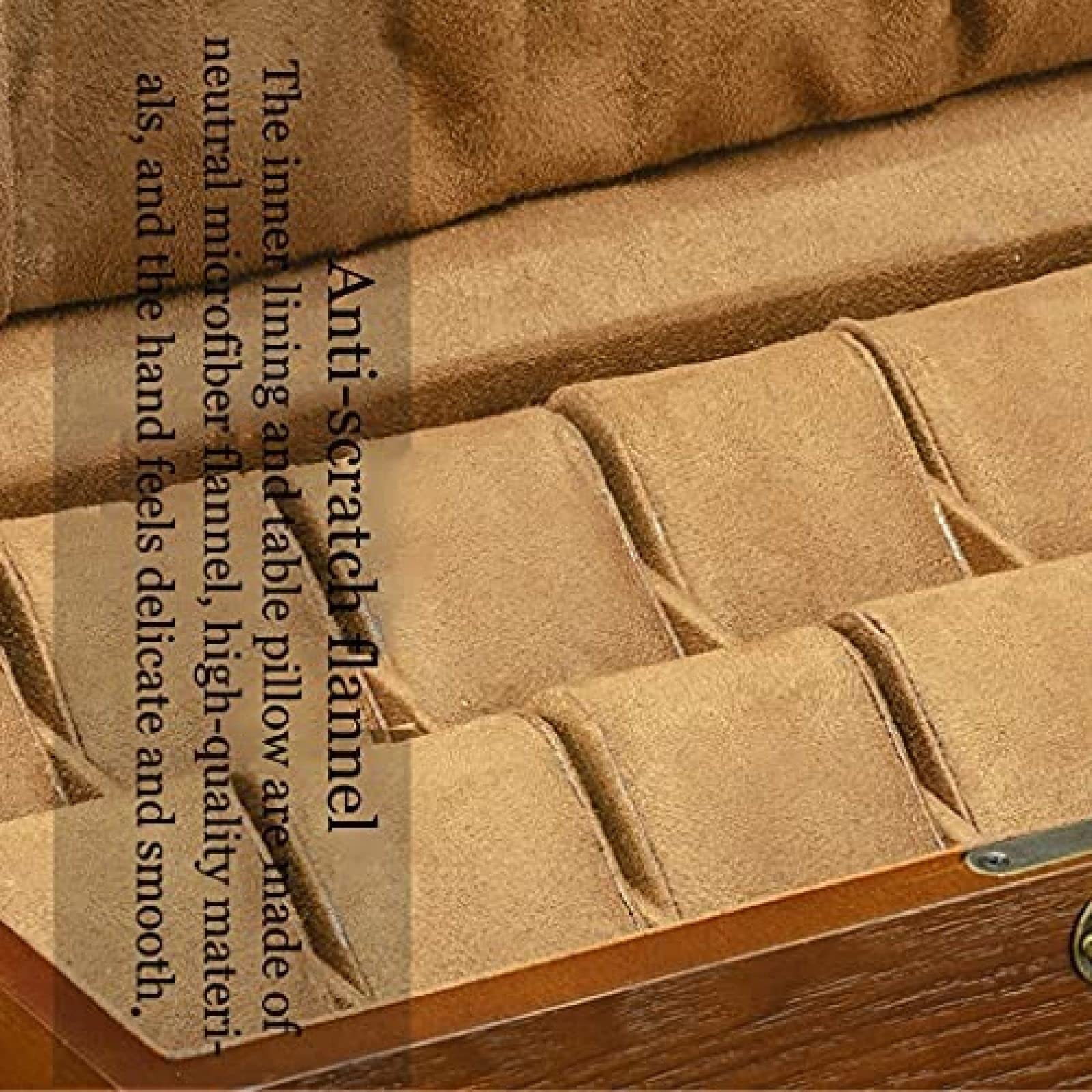 Caja De Reloj De Madera con 12 Ranuras, Caja De Almacenamiento De Reloj con Cerradura, Vitrina De Reloj Adecuada como Regalo para Coleccionistas De Relojes O Amigos,35×20×9.5cm