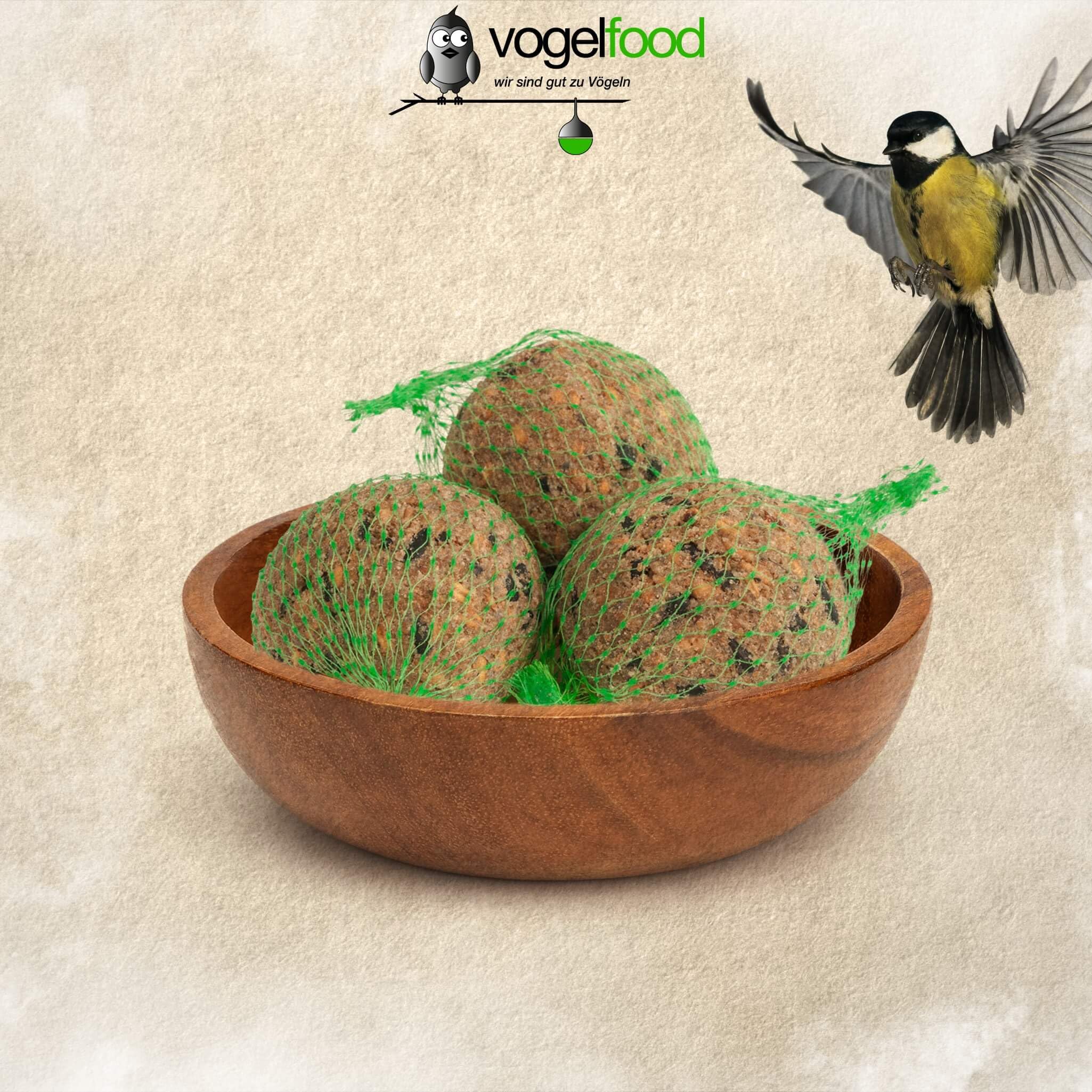 Vogelfood 200 x 90 g = 18 kg Meisenknödel Marke Vogelfood Vogelfutter 4 Jahreszeitenknödel Wildvogelfutter Ganzjahresfutter Fettfutter mit Netz