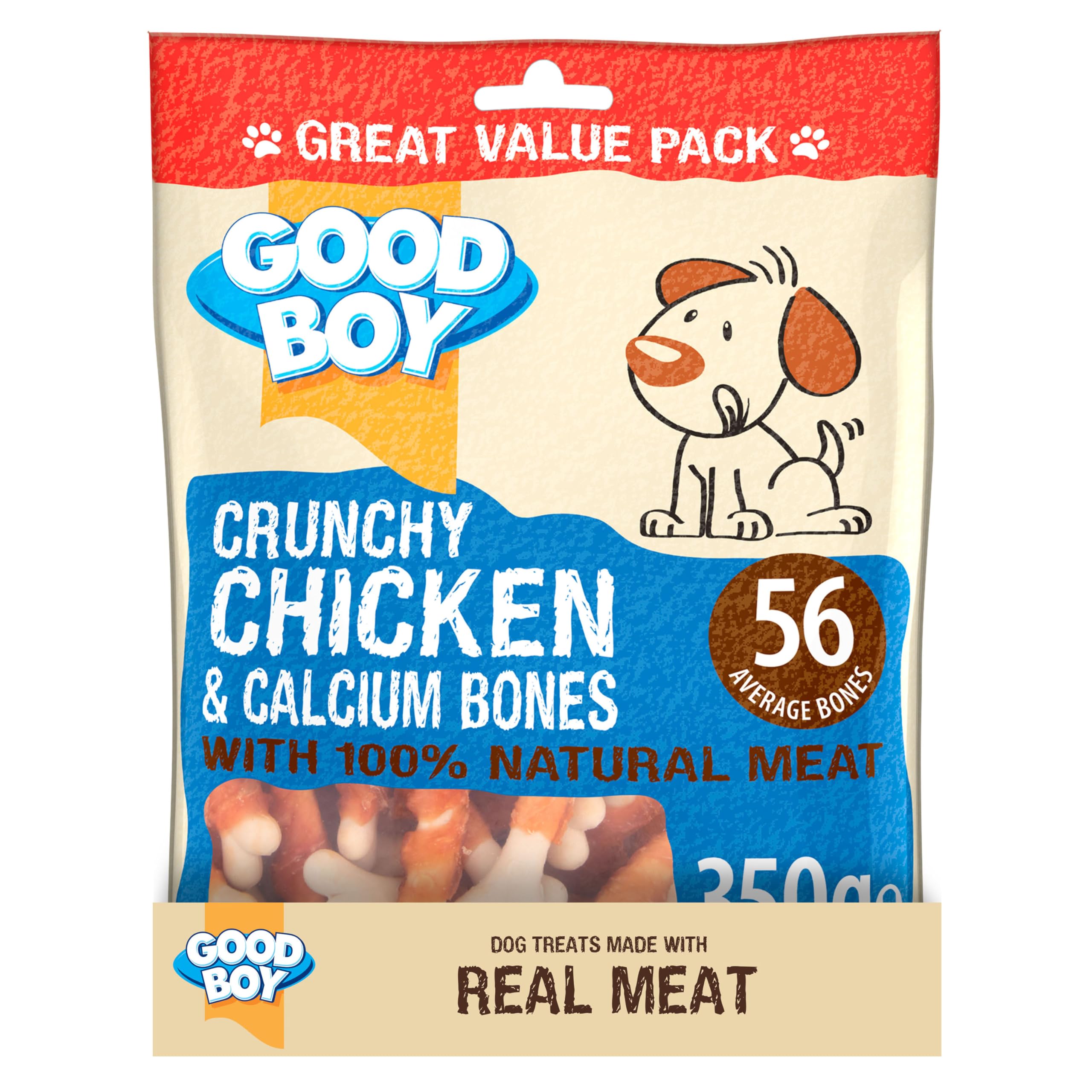 Good Boy, Chicken and Calcium Bones, Dog Treats, Made With 100% Natural Chicken Breast Meat -Low Fat Dog Training Treats - Image 2