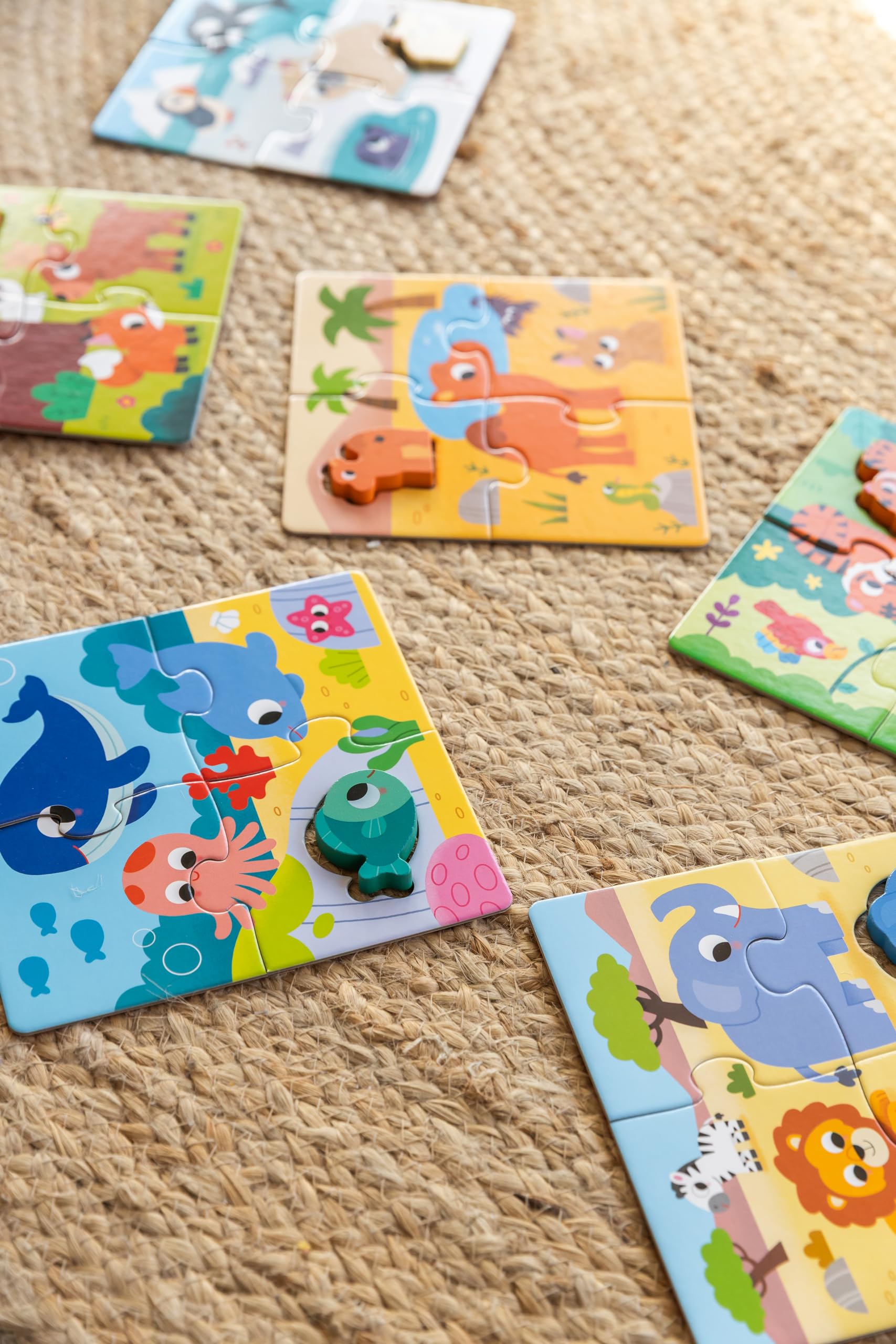 Goula 6 Habitat Puzzles Éducatifs en Bois pour Enfants dès 2 Ans