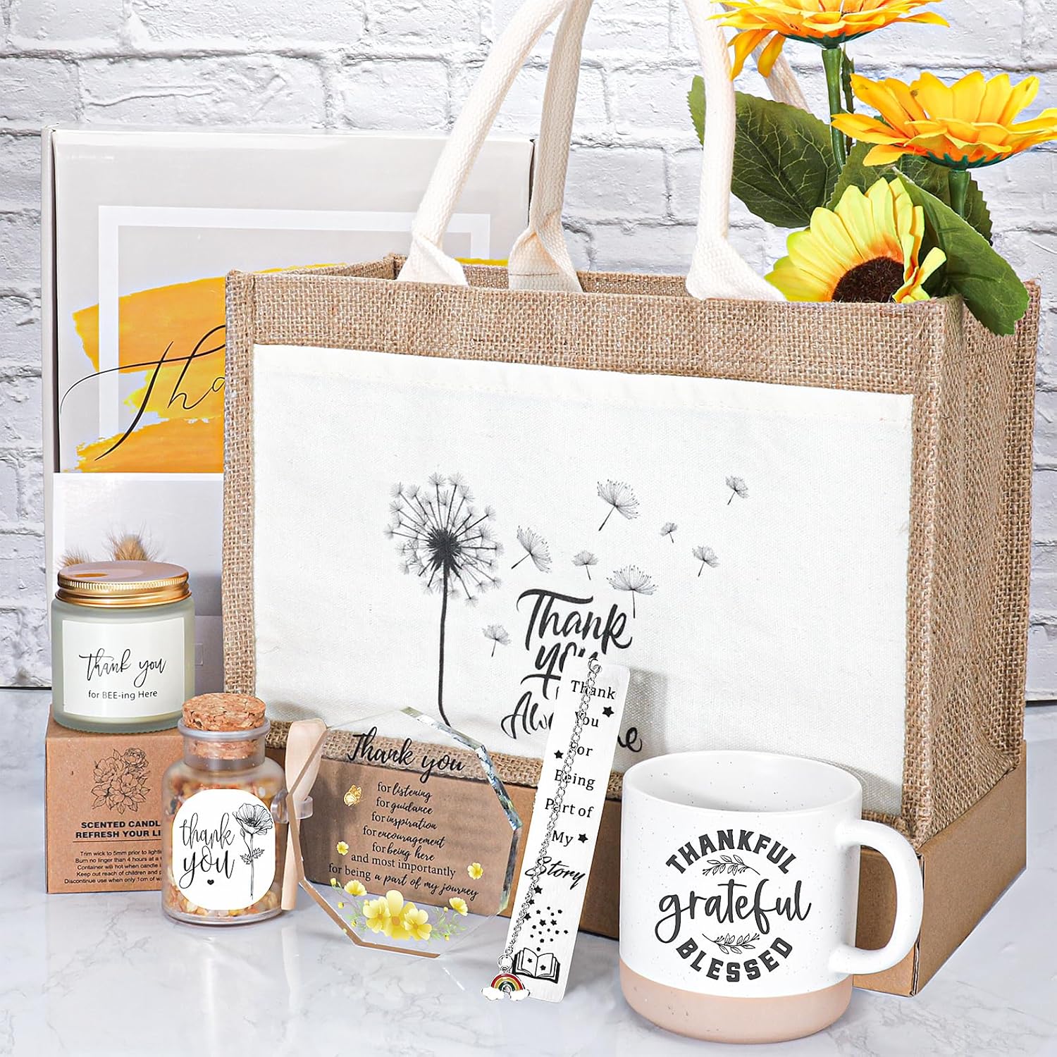 Thank You Gifts Basket for Women,Employee Appreciation Gifts, Thank You Gift Set for Nurse Teacher Secretary Boss Coworkers