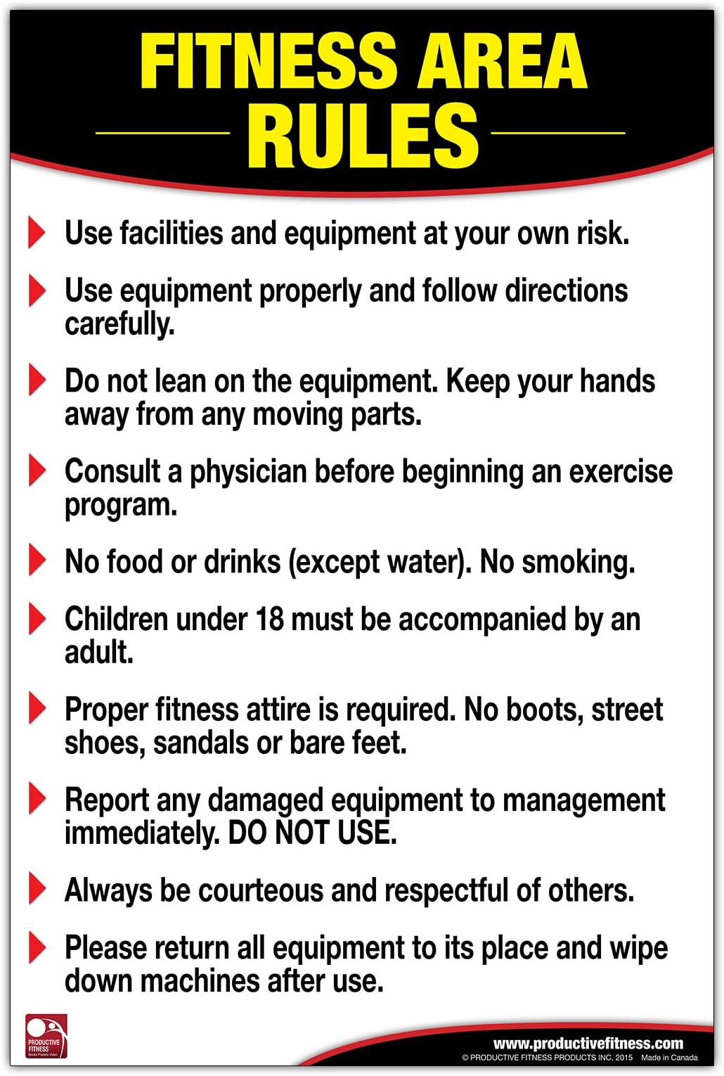 Fitness Area Rules Poster/Chart: Gym Safety Rules Poster, Rules Chart, Weight Room Guidelines, Gym Rules, Guidelines for Gym Poster, Gym Etiquette Chart Map – February 1, 2015