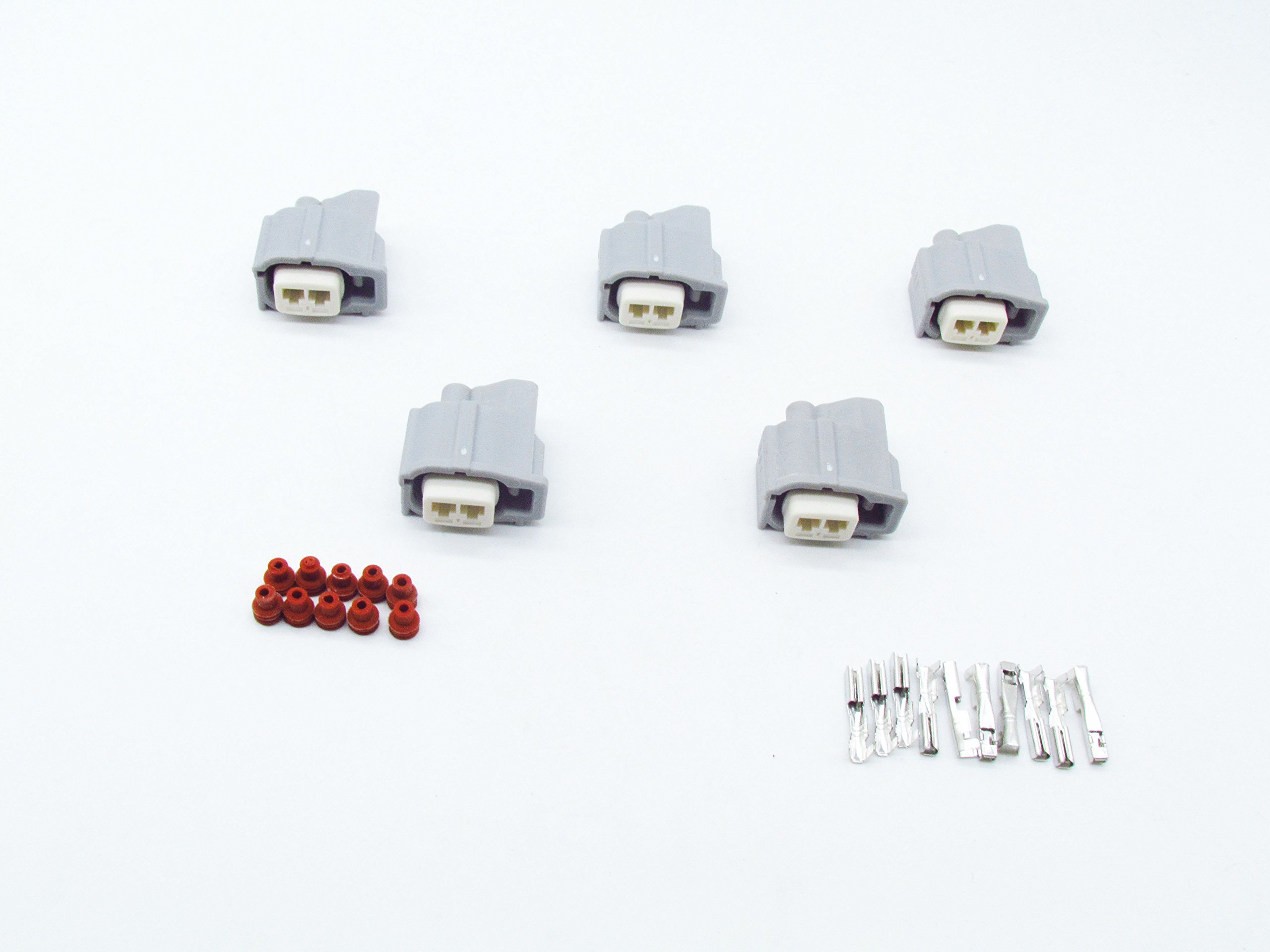 CNKF 5 Set Sumitomo TS 2 Pin Femmina iniettore Automobile Impermeabile Filo Corpo Grigio 6189-0611
