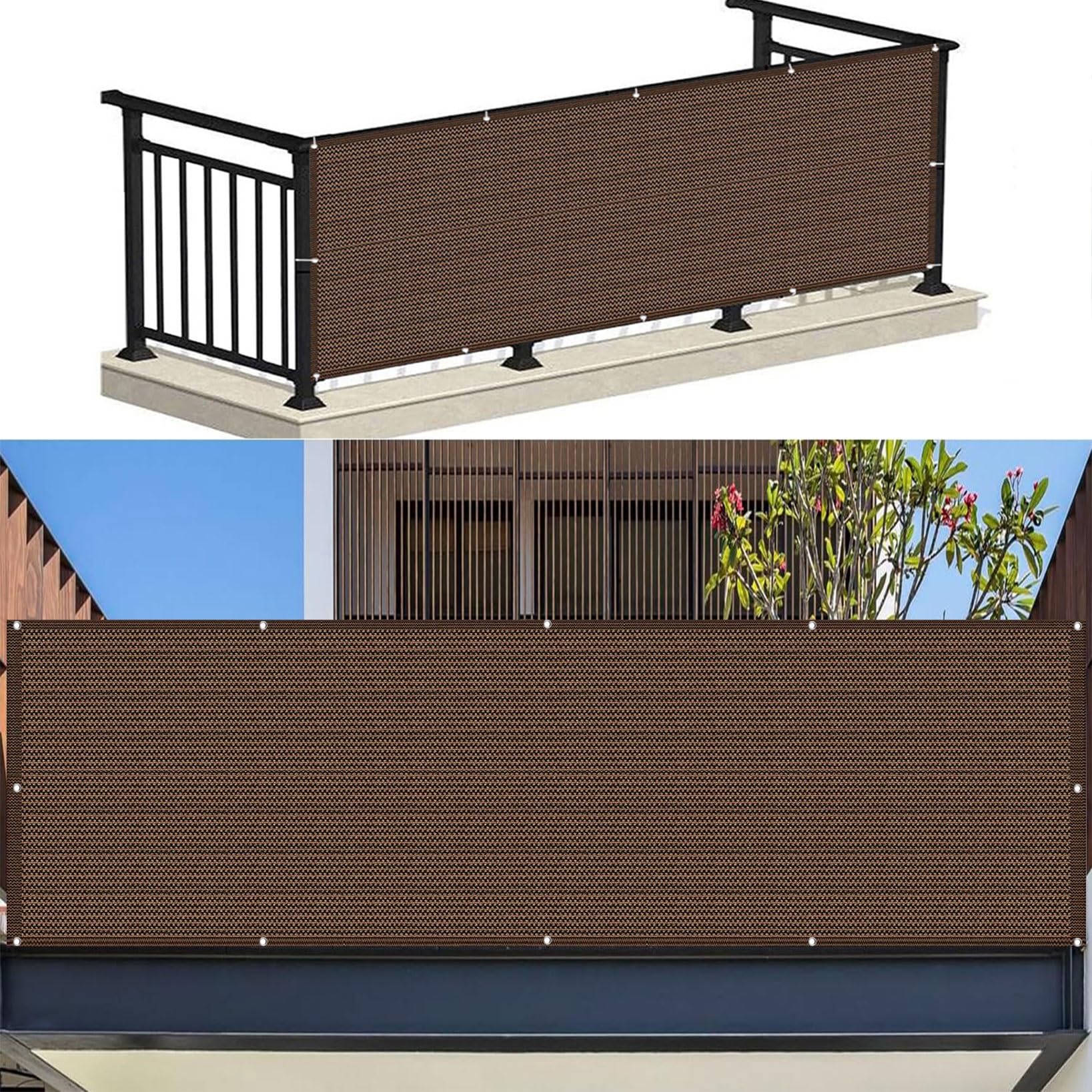 Koop hier een balkon-privacyscherm met metalen traliewerk zonder