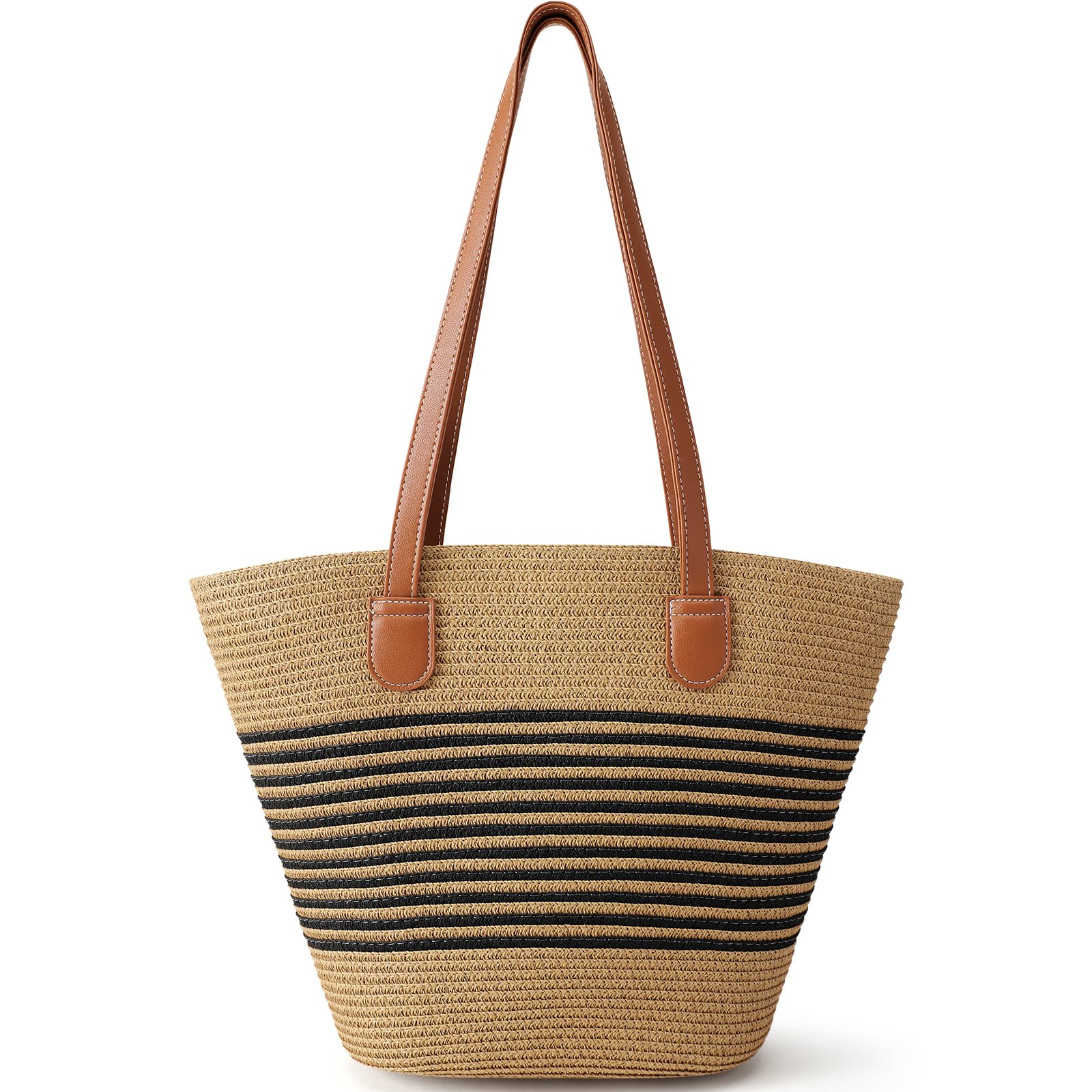 Trifabricy Straw Beach Bags for Women, Woven Shoulder Vacation Handbag