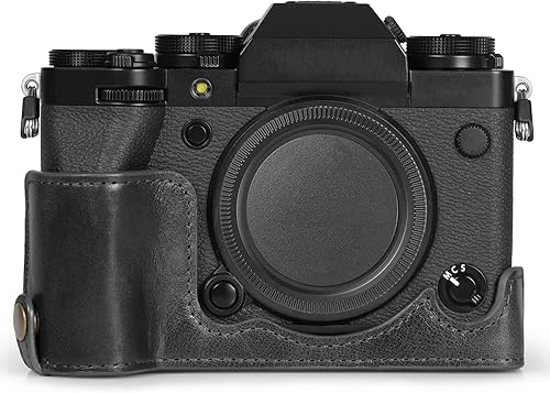 Miniatura 7 de MegaGear Ever Ready - Funda de piel auténtica compatible con Fujifilm X-T5, color negro